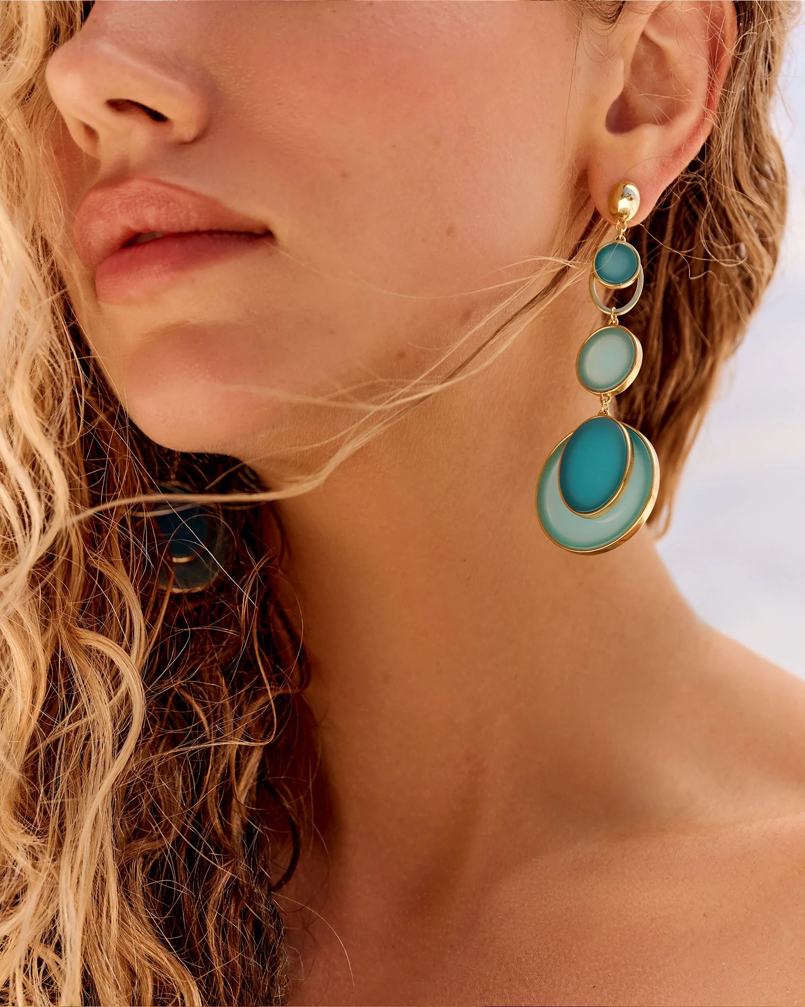 Adriana Layered Disc Earrings | TURQUOISE - Image 6