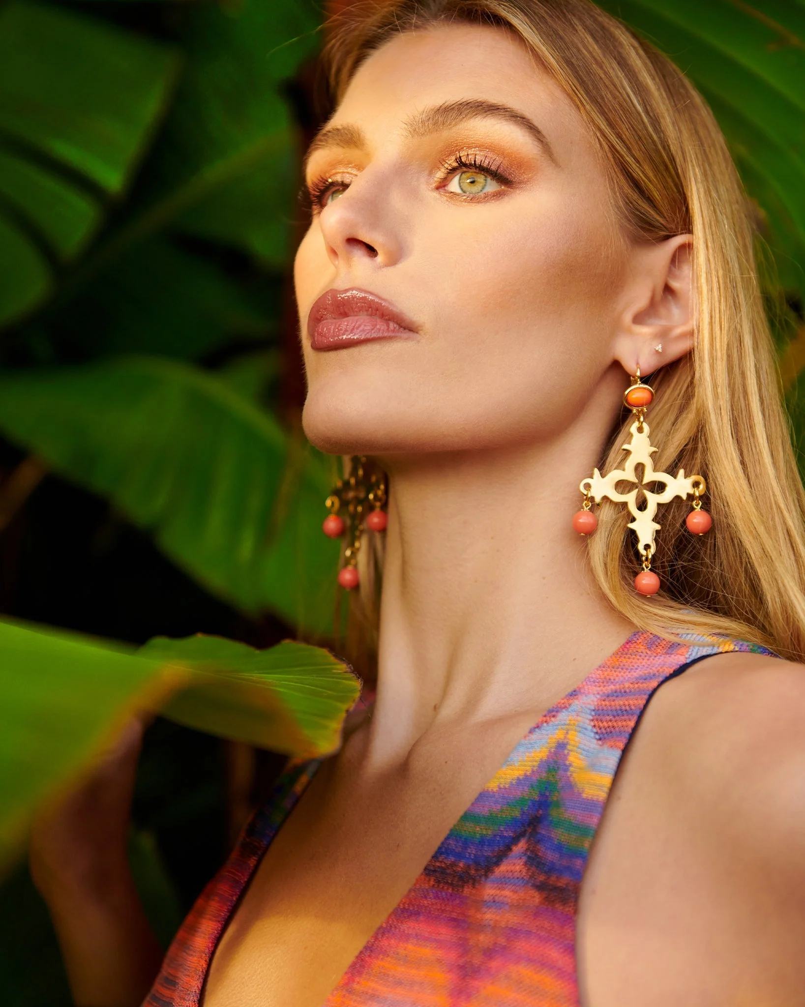 Aiman Drop Earrings | CORAL - Image 3