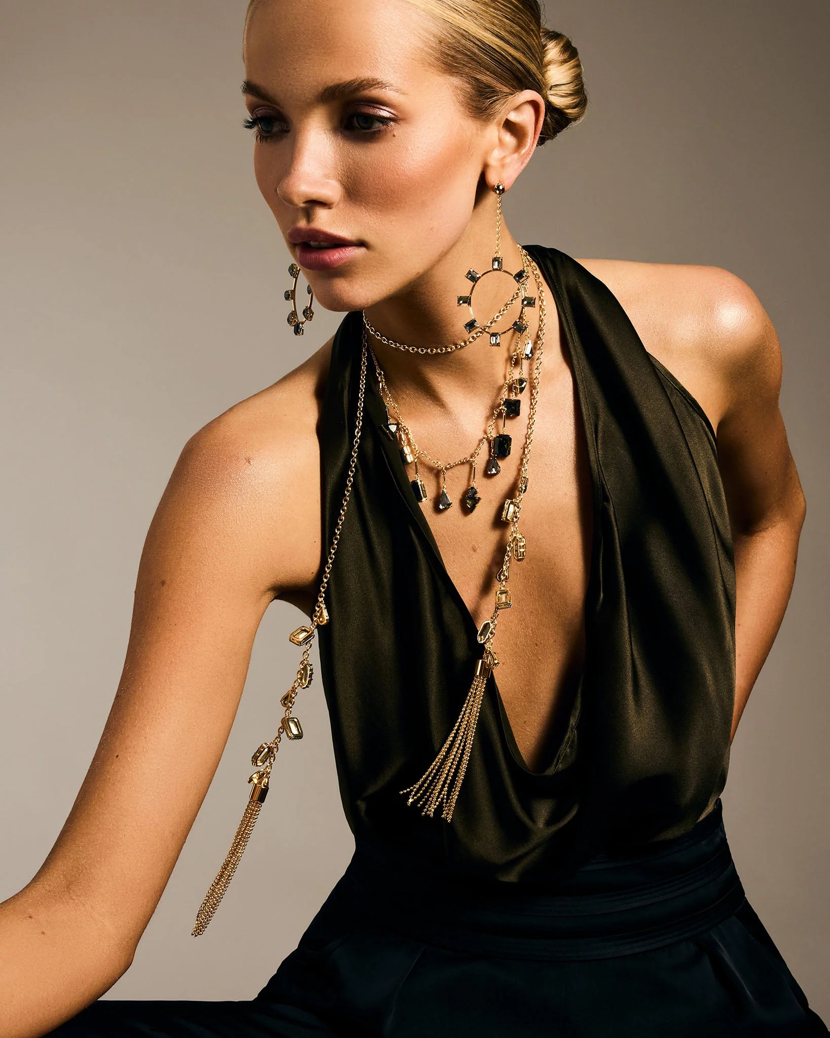Alanna Stone Drop Earrings | GOLD GRAPHITE - Image 5