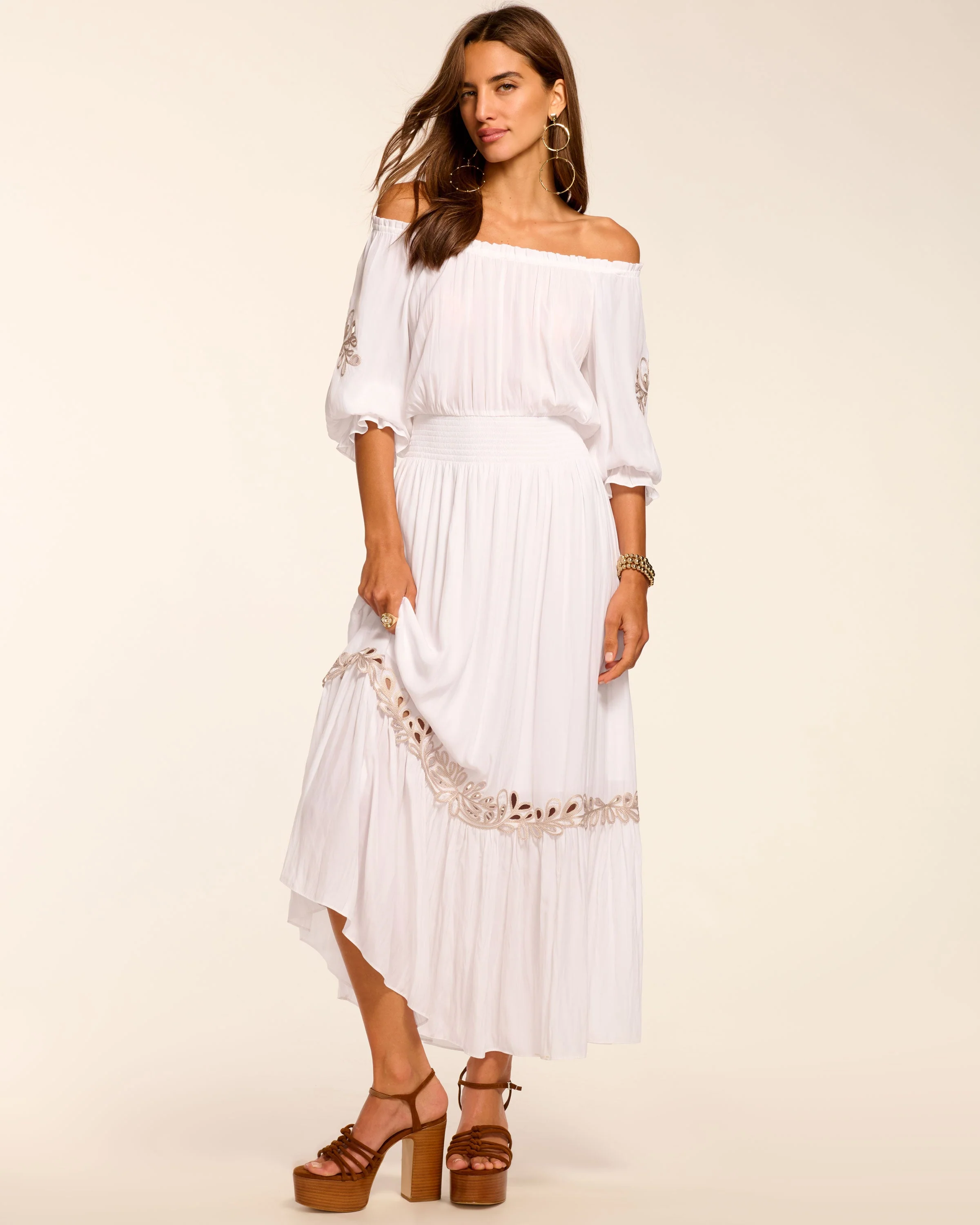 Alex Smocked Off-The-Shoulder Maxi Dress