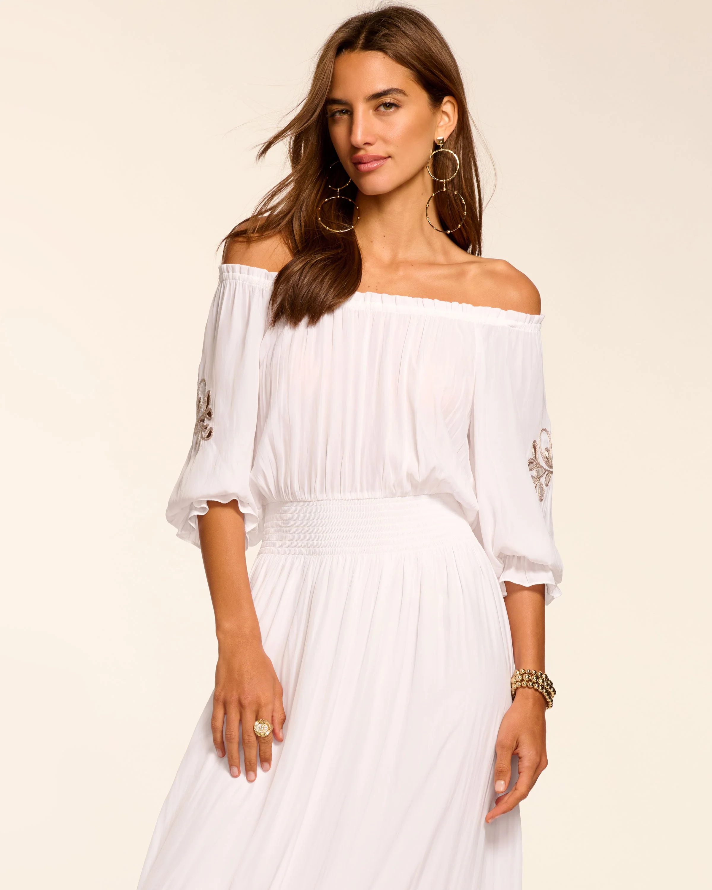 Alex Smocked Off-The-Shoulder Maxi Dress - Image 2