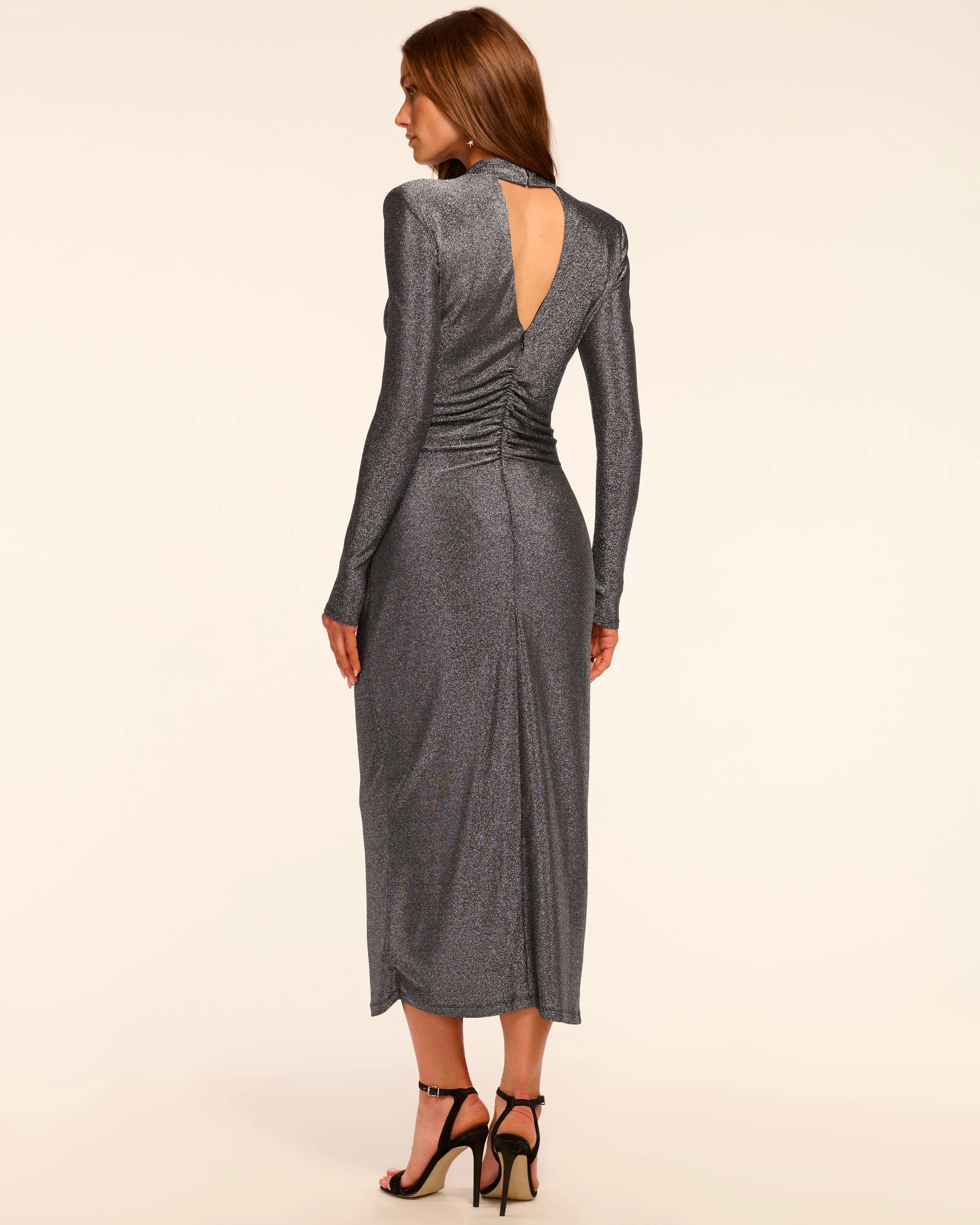Amarilys Sparkle Knit Mock Neck Midi Dress - Image 4