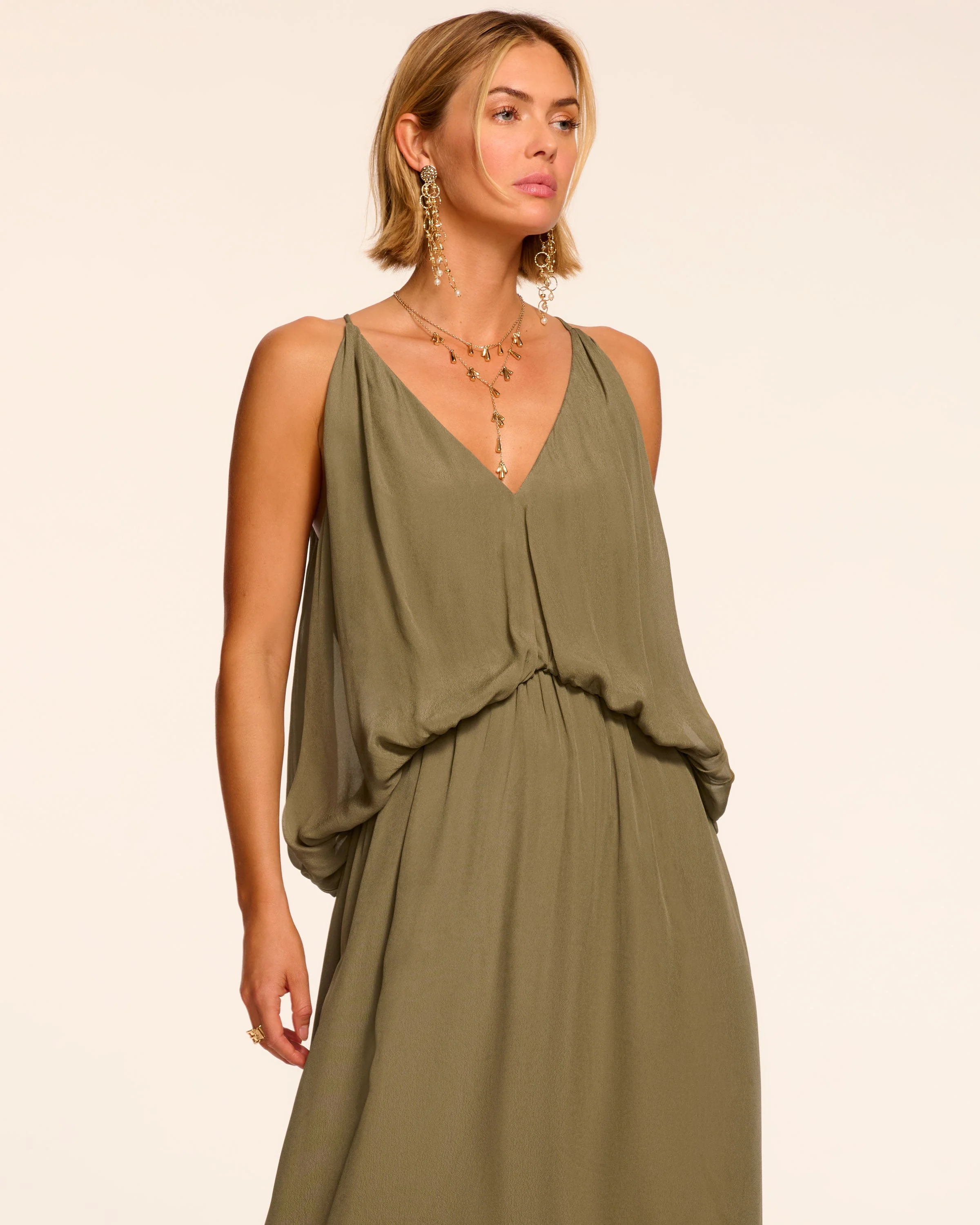 Ambar Draped V-Neck Maxi Dress - Image 2