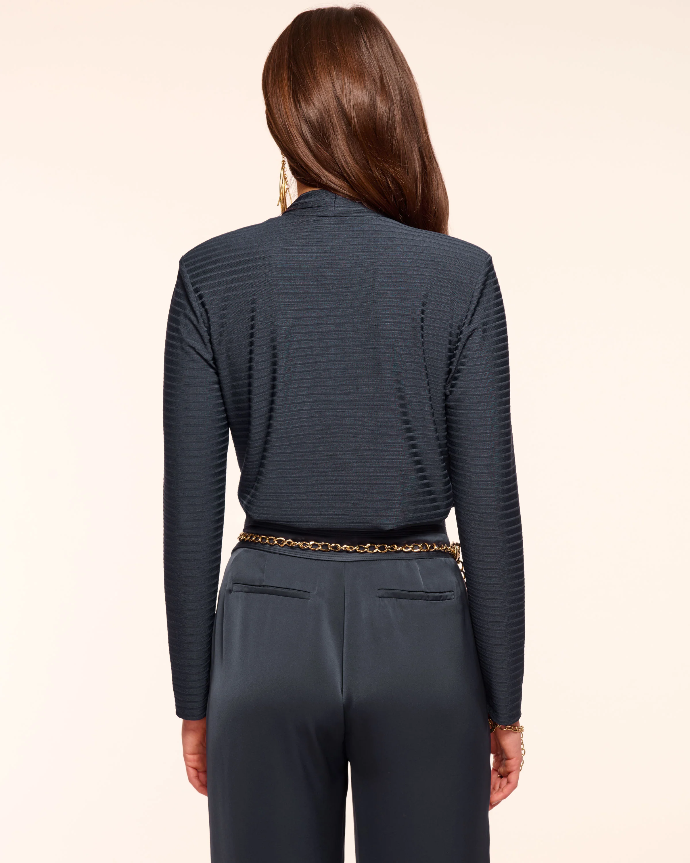 Antonia Ribbed Knit Cowl Neck Top - Image 3