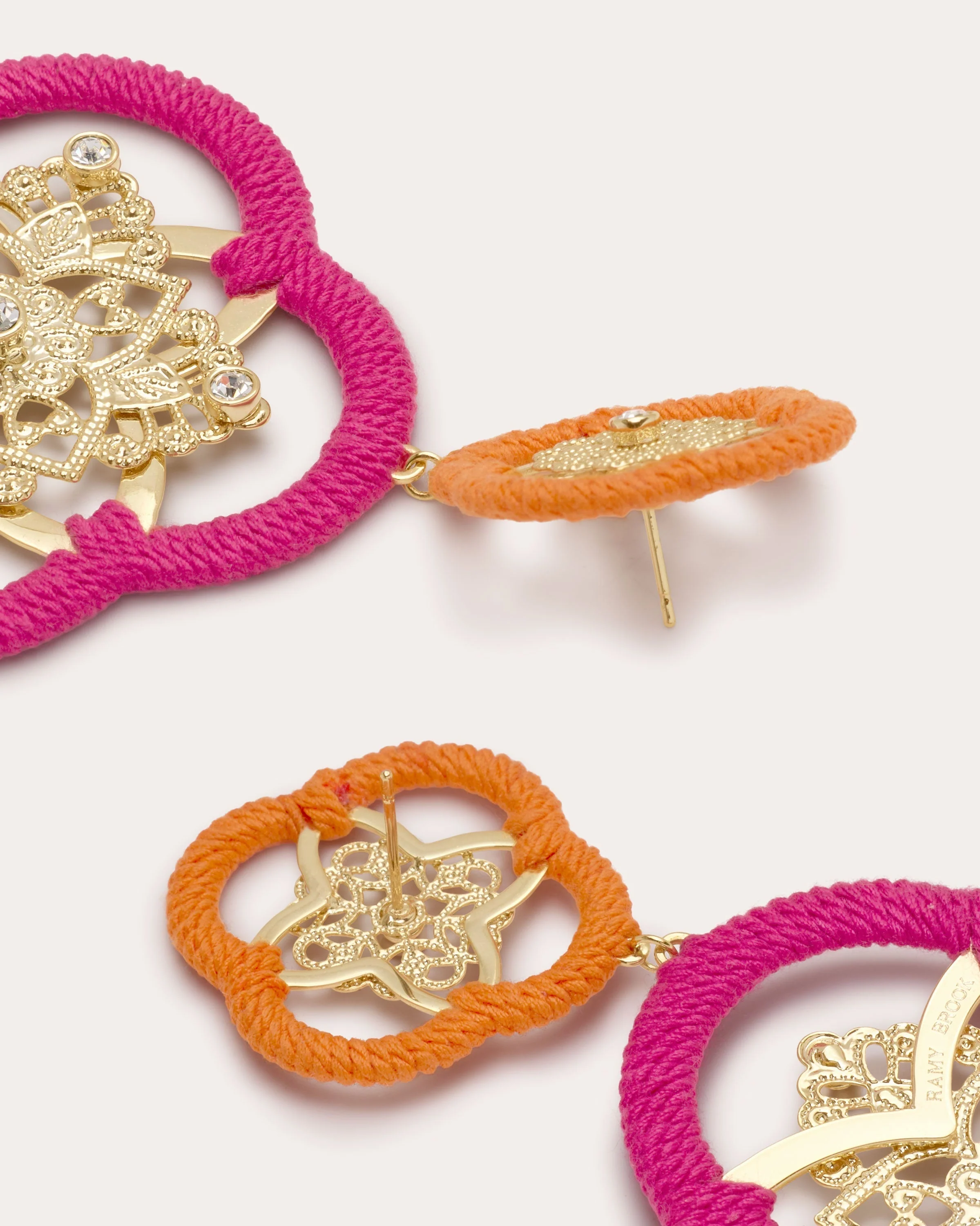 Anya Medallion Drop Earrings | FIESTA PINK - Image 4