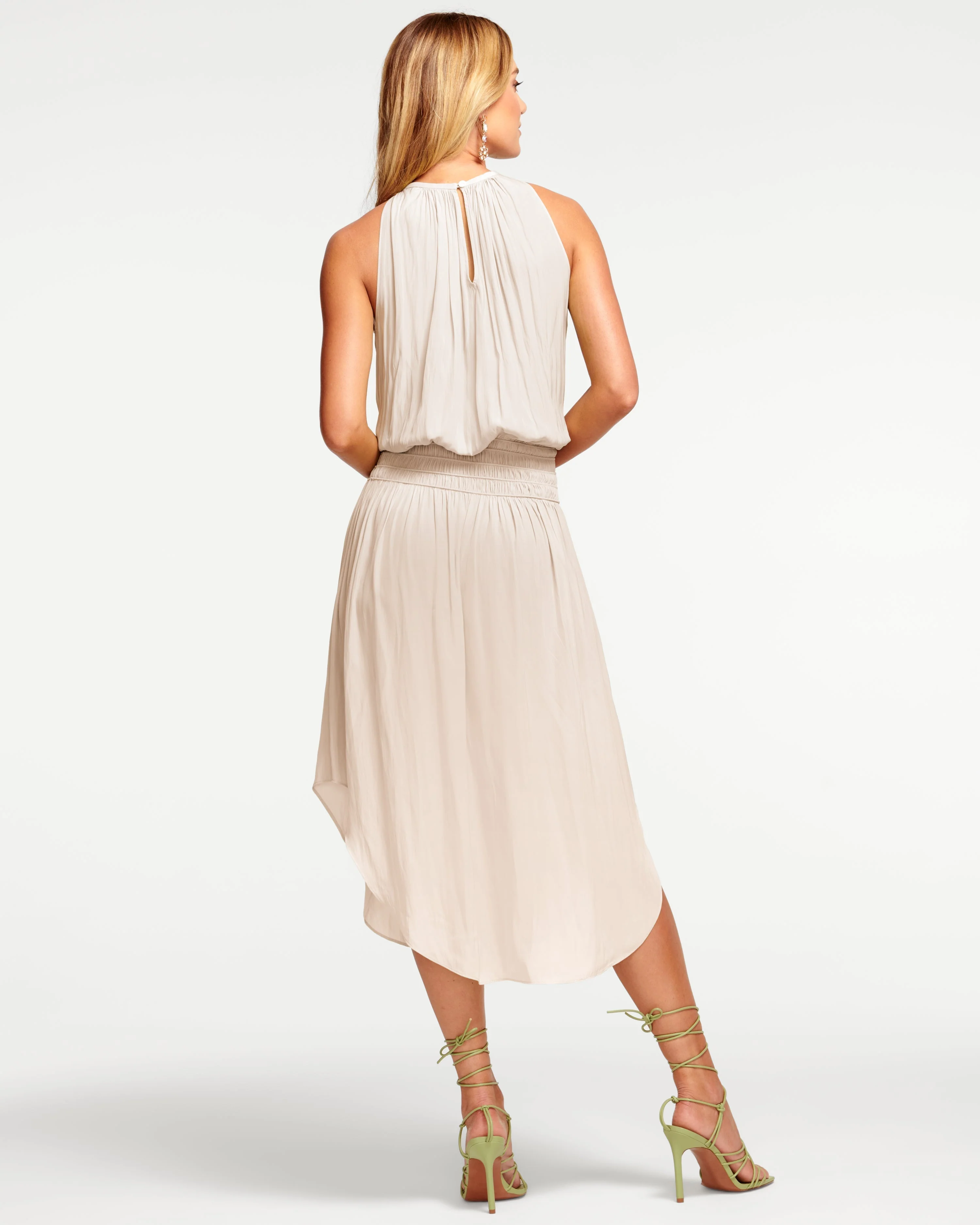 Audrey Smocked Midi Dress | SANDSTONE - Image 4