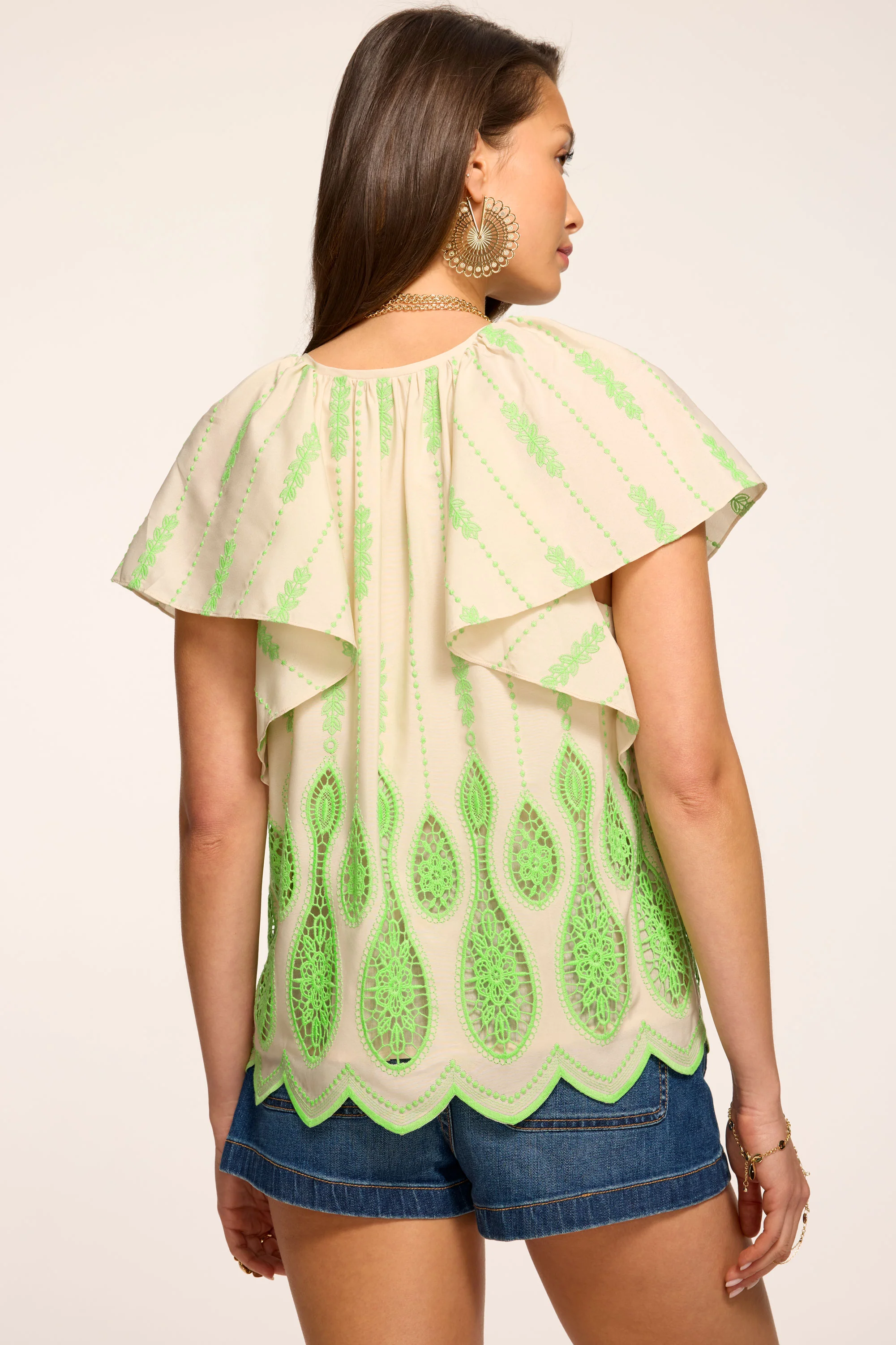 Bettie Embroidered Short Sleeve Top - Image 3