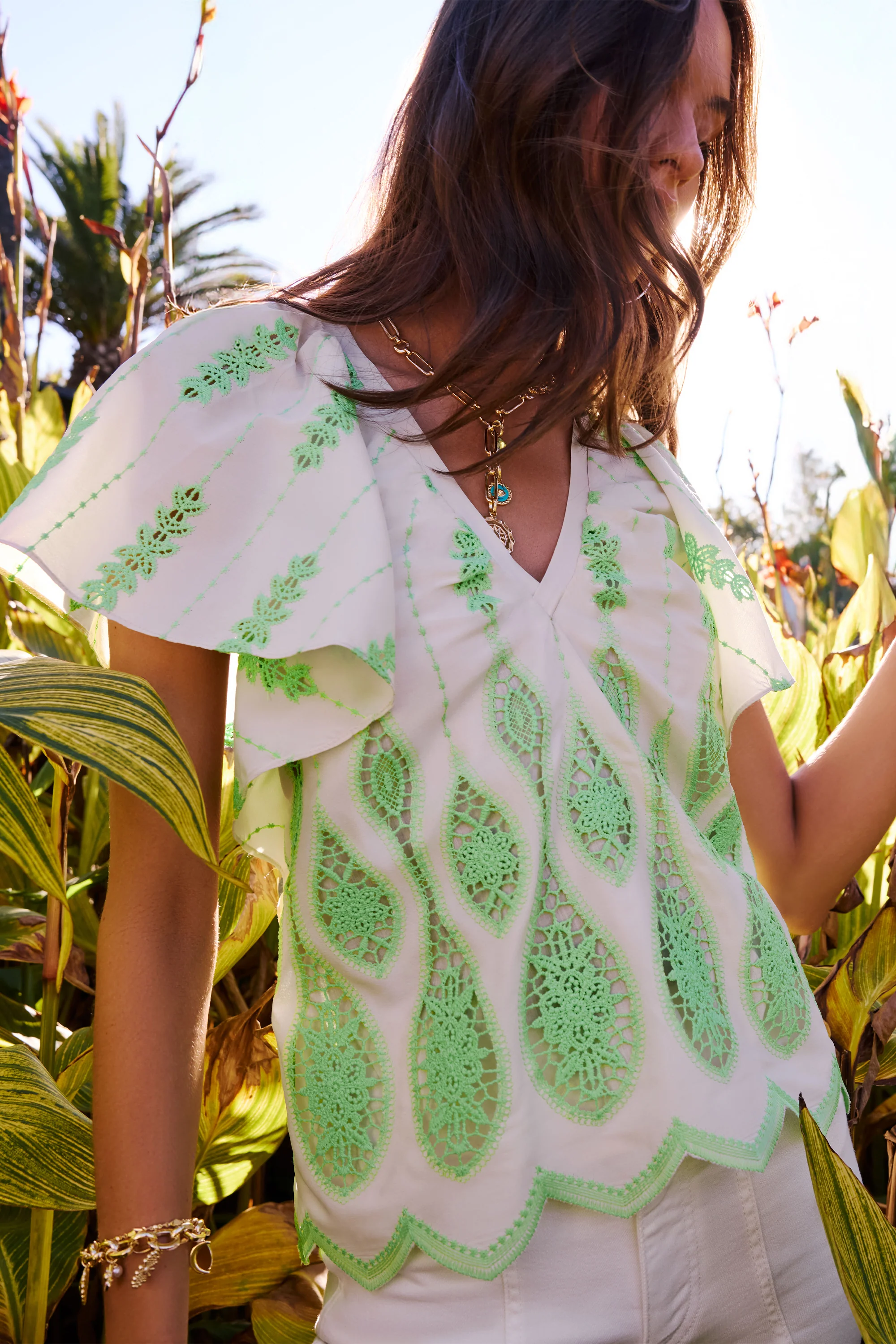 Bettie Embroidered Short Sleeve Top - Image 4