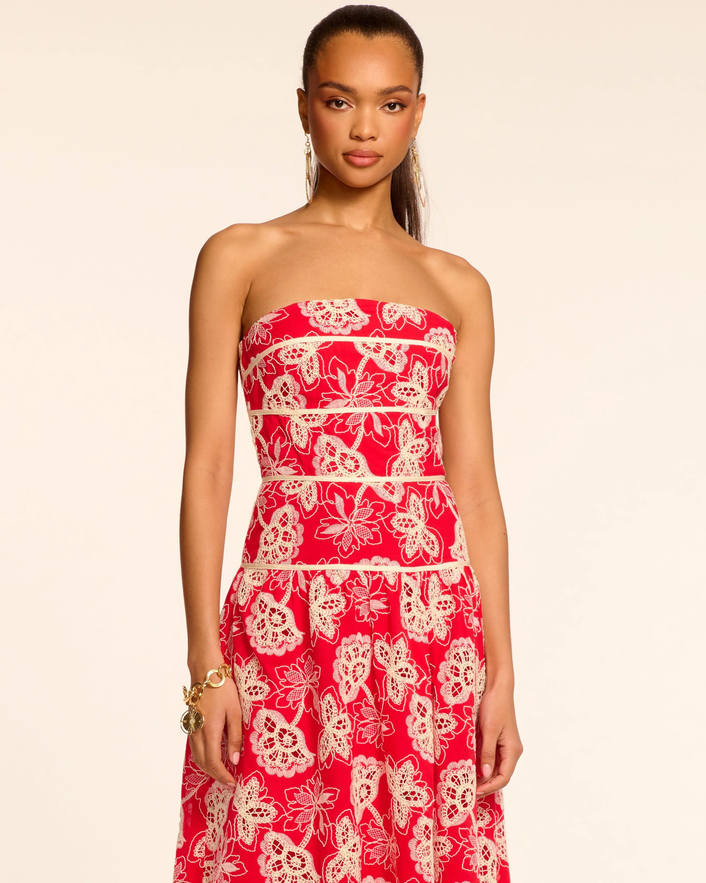 Blanca Strapless Embroidered Maxi Dress - Image 2