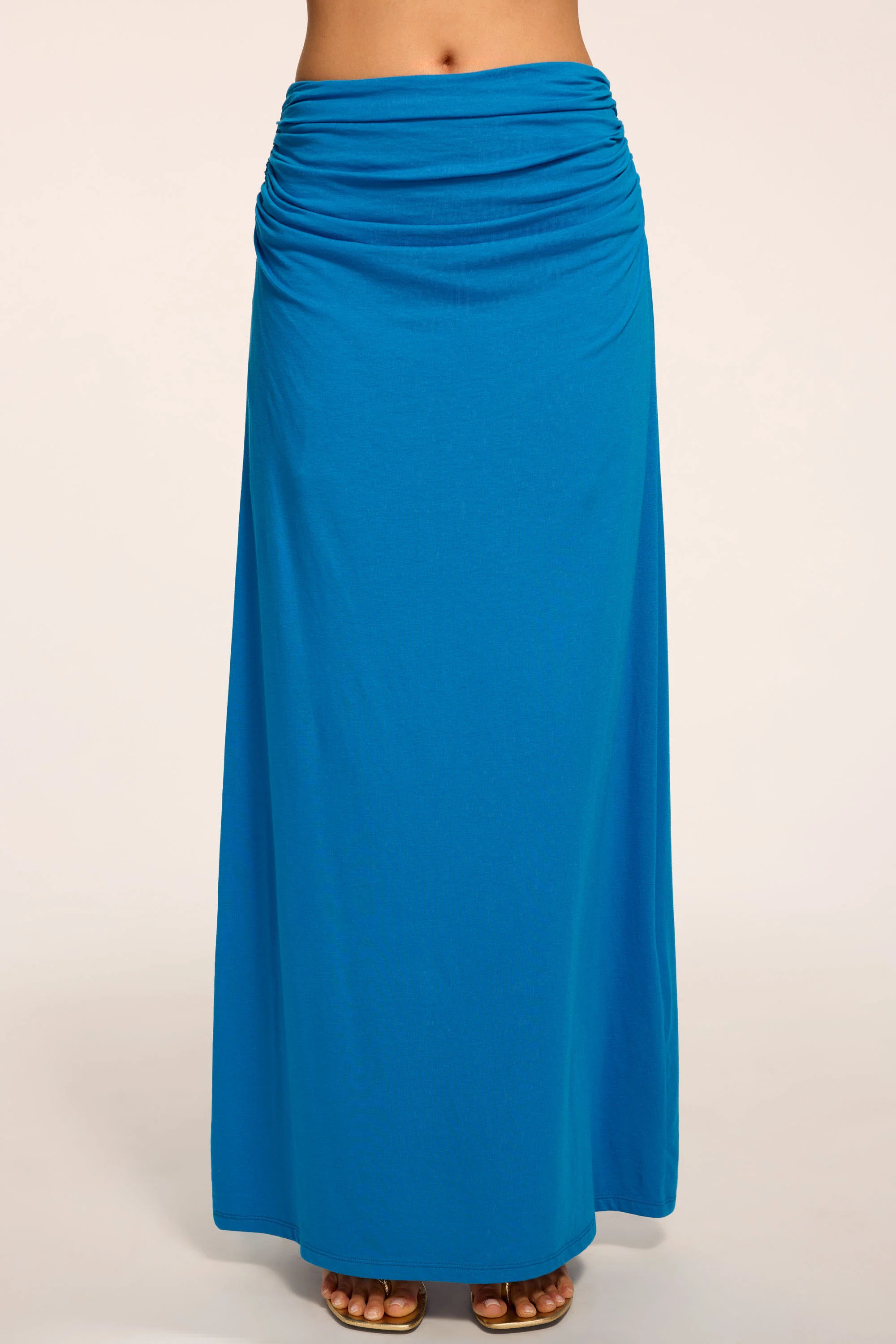 Brooklyn Ruched Jersey Maxi Skirt