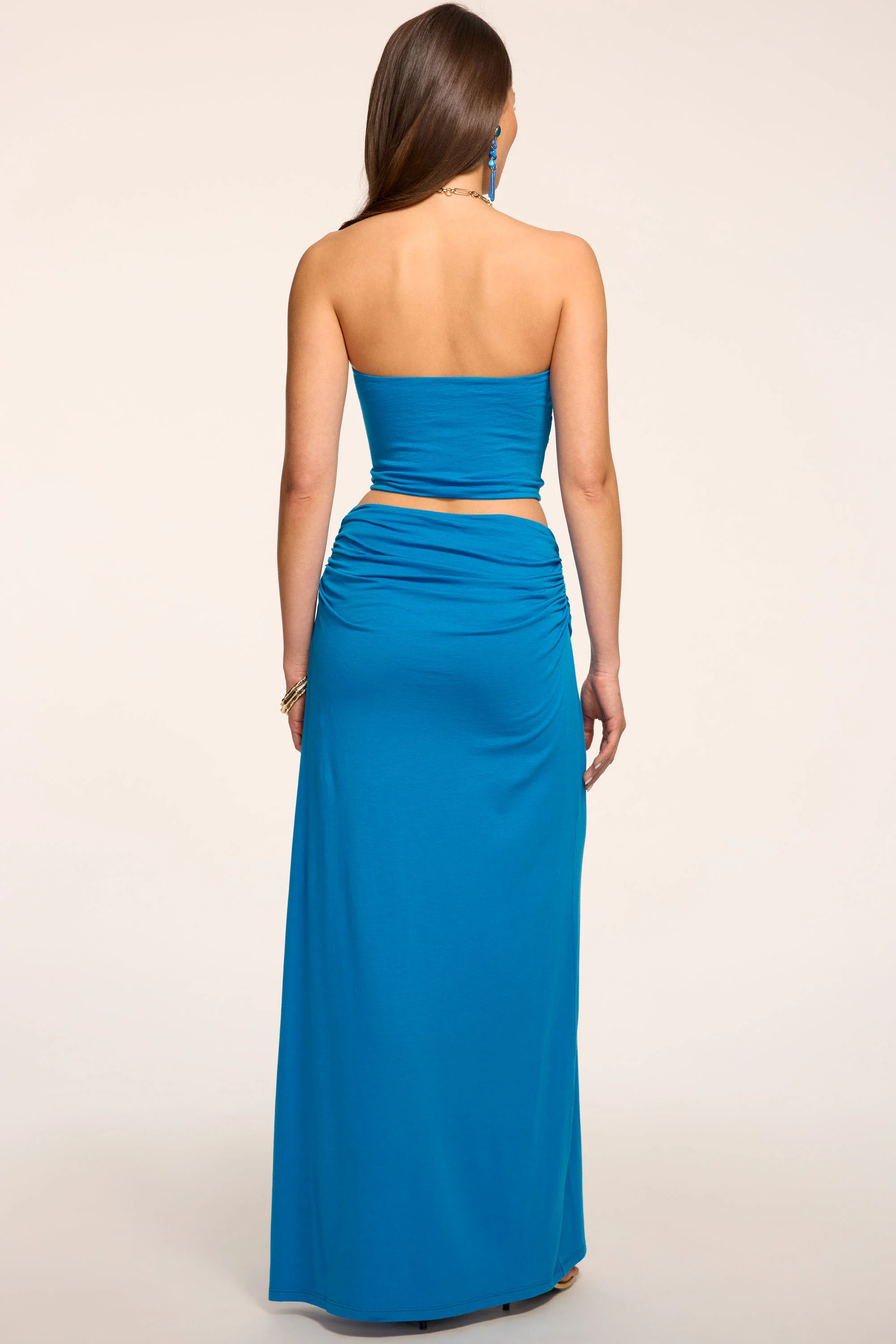 Brooklyn Ruched Jersey Maxi Skirt - Image 4