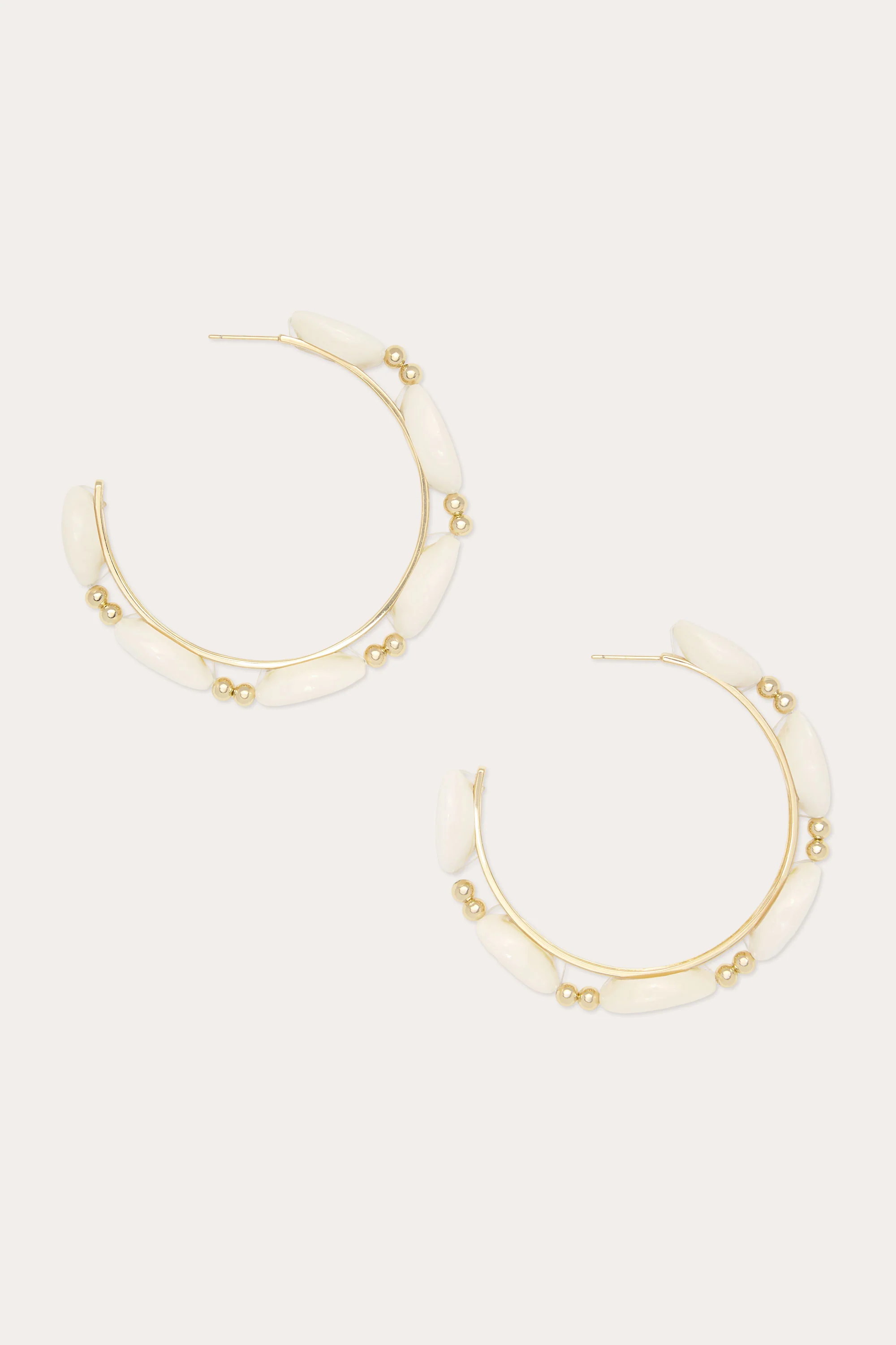 Casie Shell Beaded Hoops - Image 2