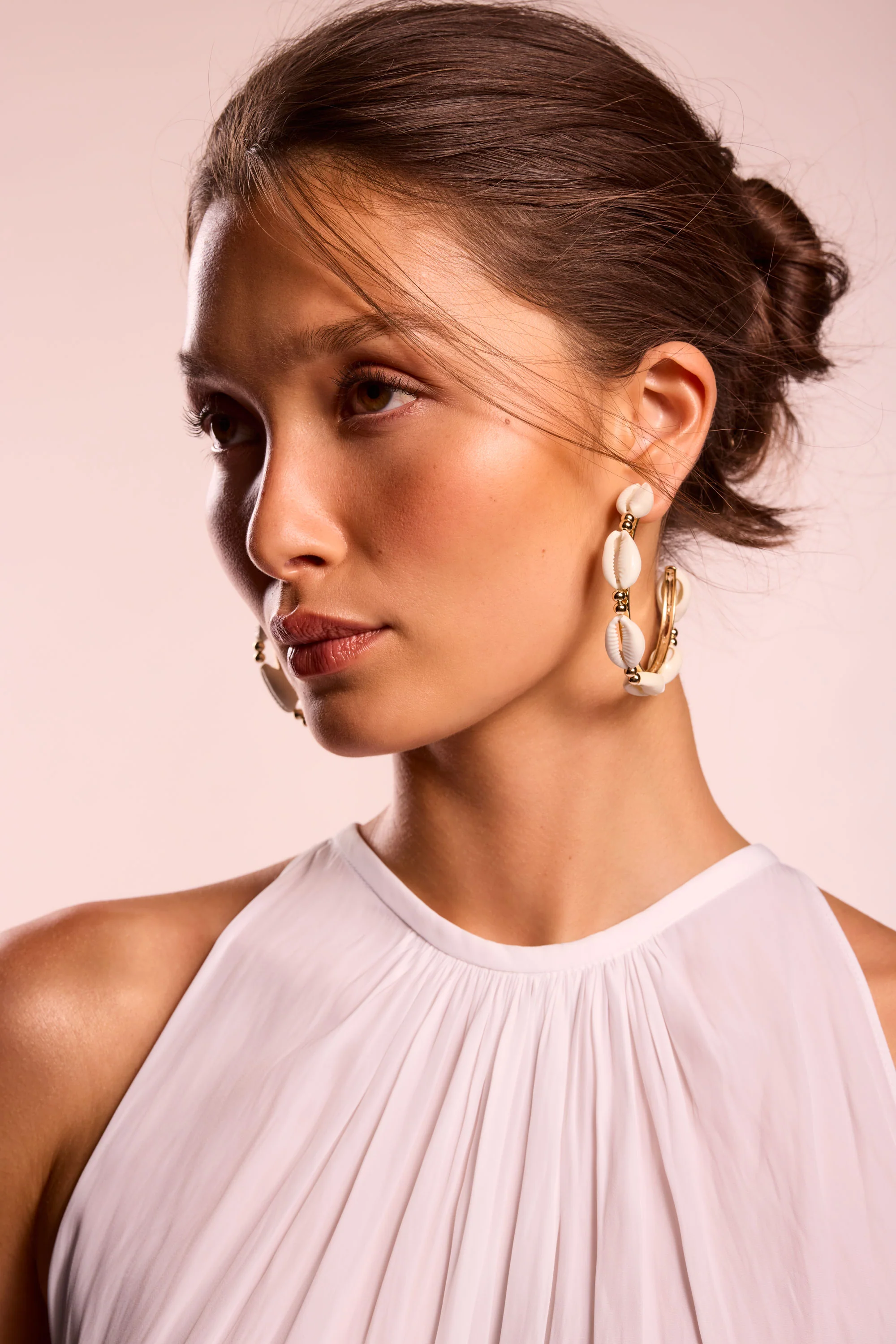 Casie Shell Beaded Hoops - Image 4