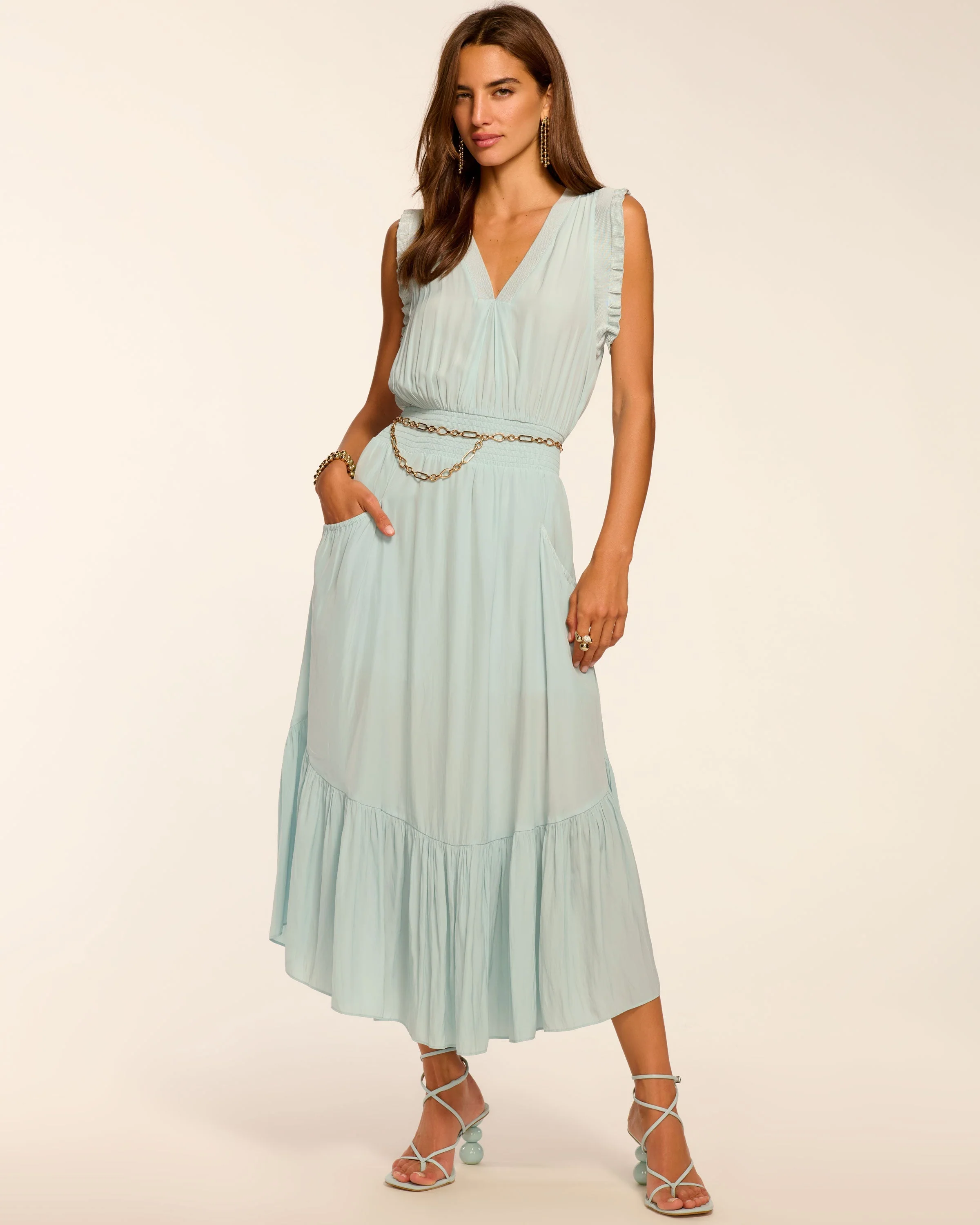 Coco Smocked Sleeveless Midi Dress