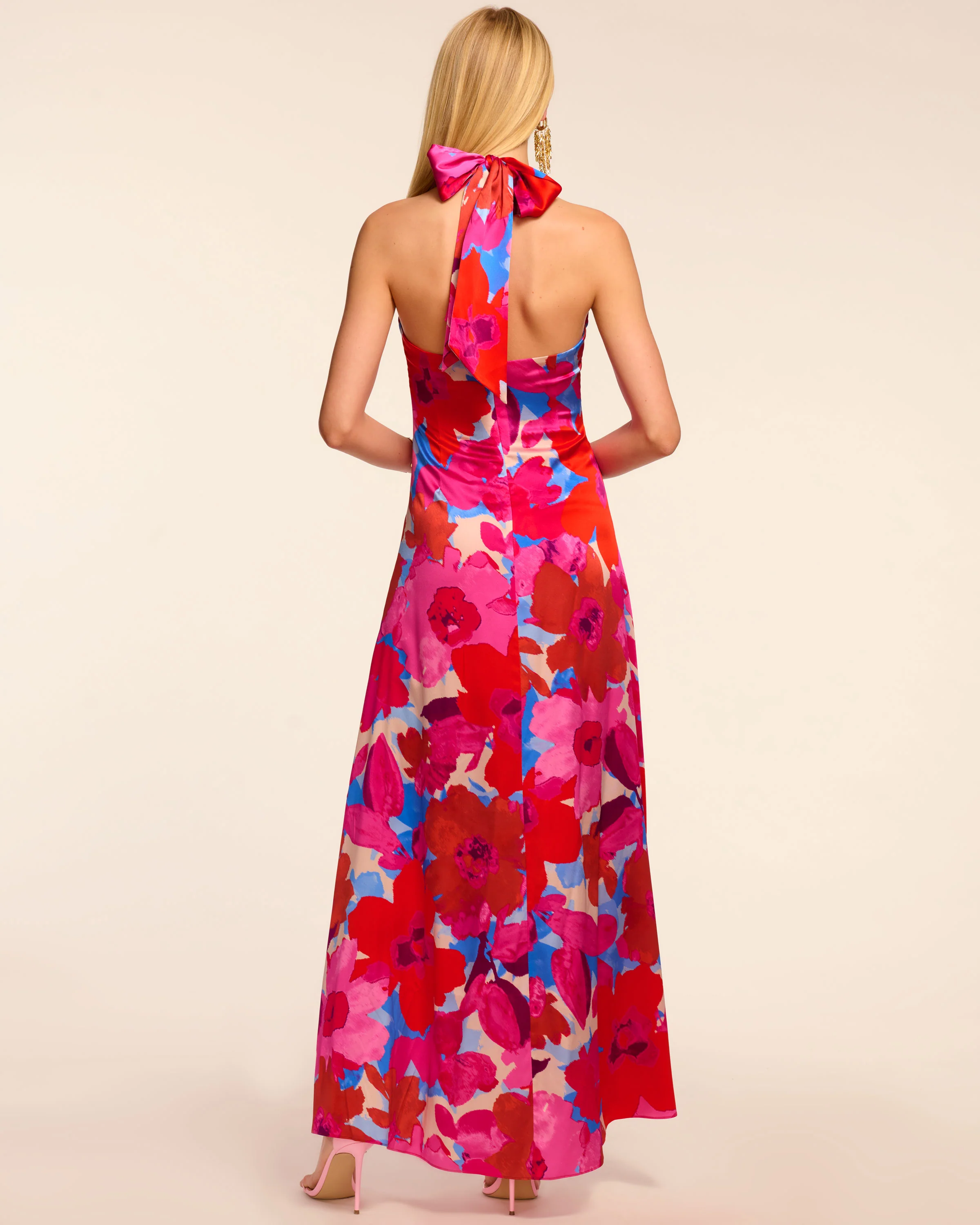 Darbi Silk Plunging Halter Gown - Image 4