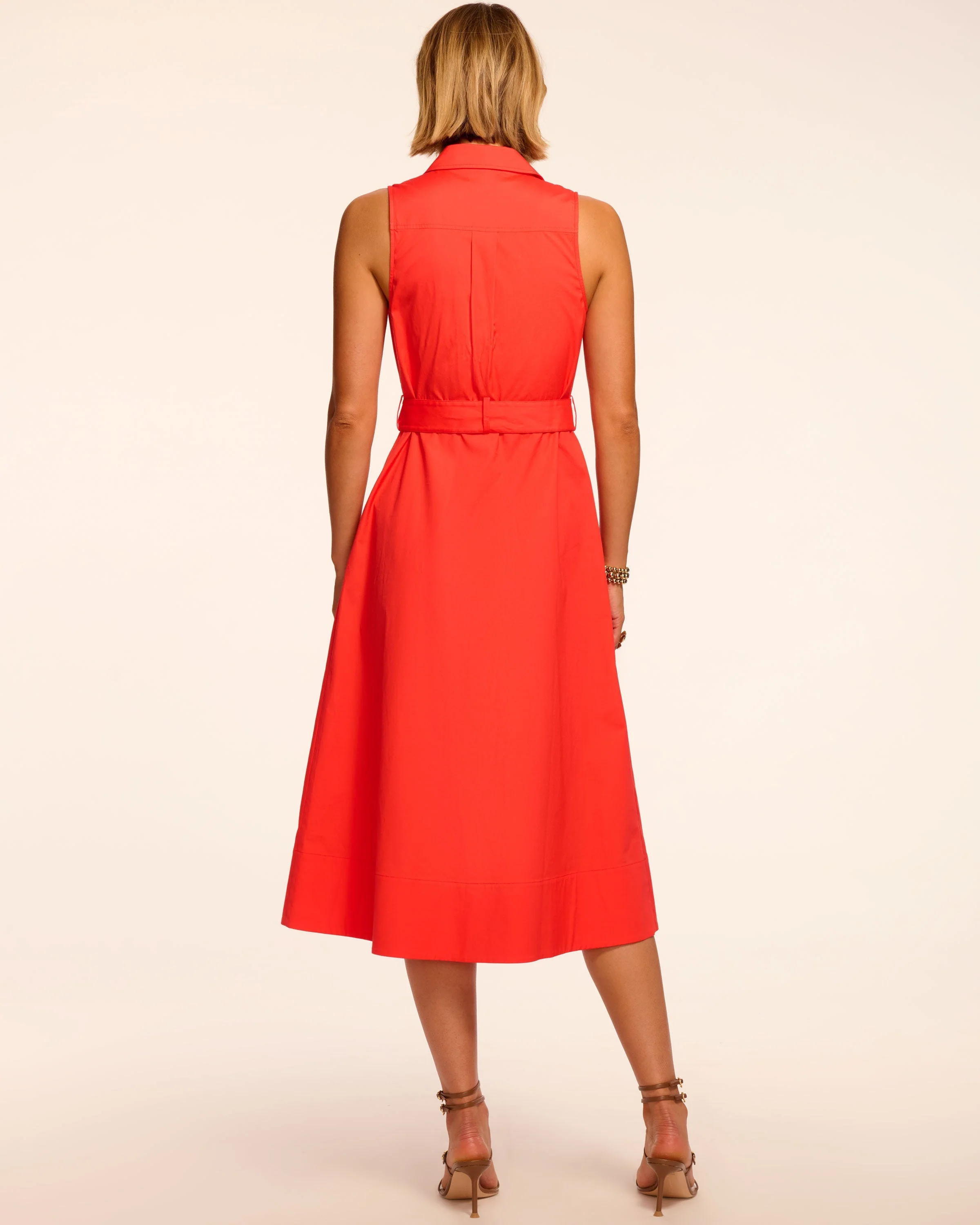 Darcey Cotton Poplin Sleeveless Midi Dress - Image 4