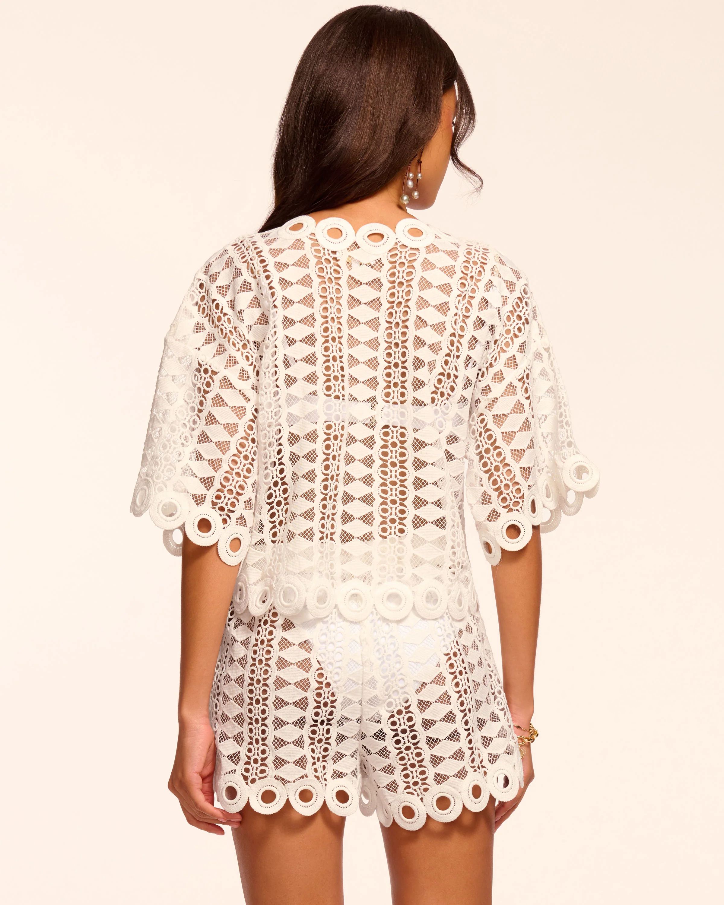 Dottie Cotton Embroidered Coverup Top - Image 3