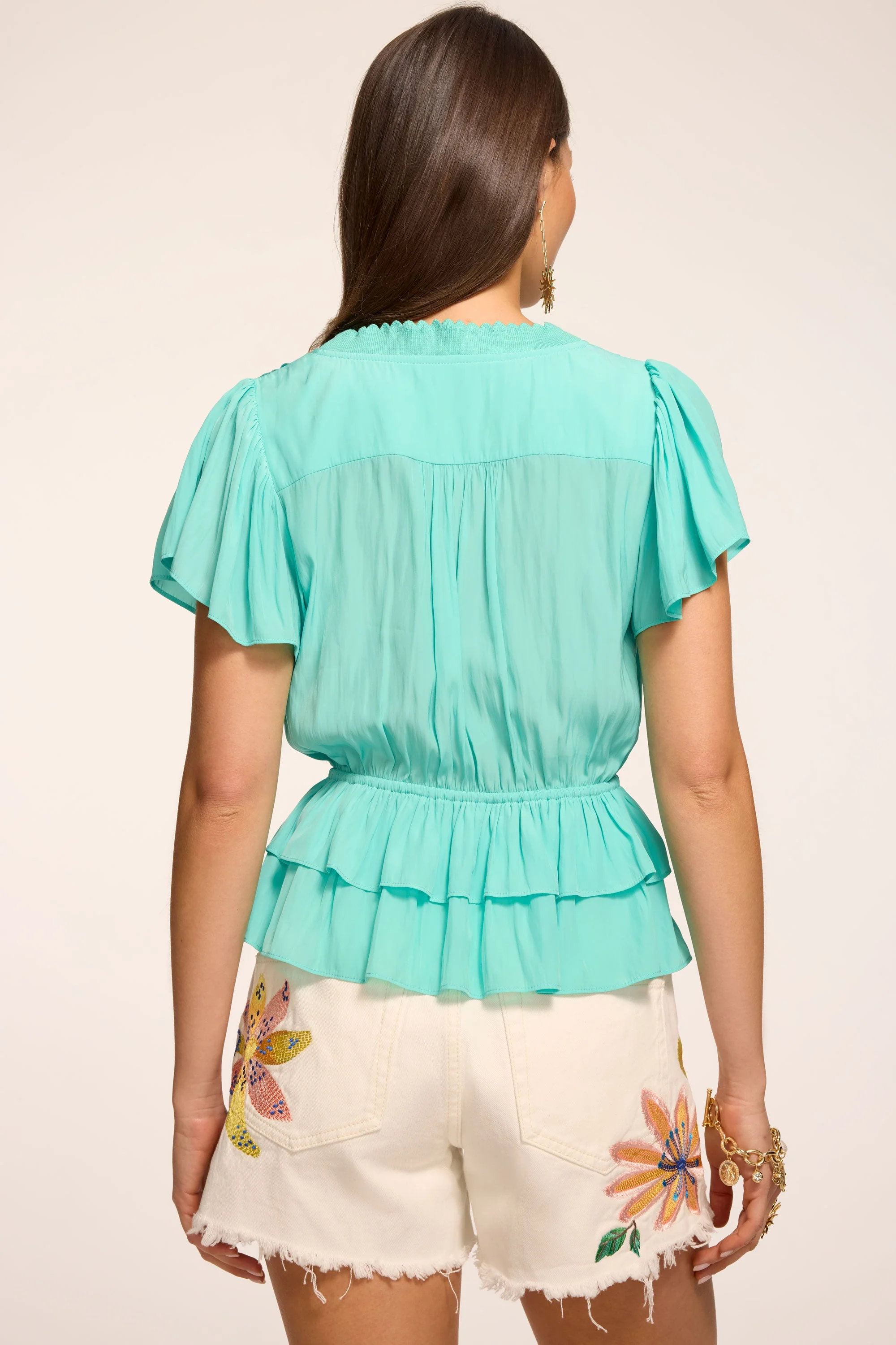 Emberly Embellished Short Sleeve Top | JADE - Image 3