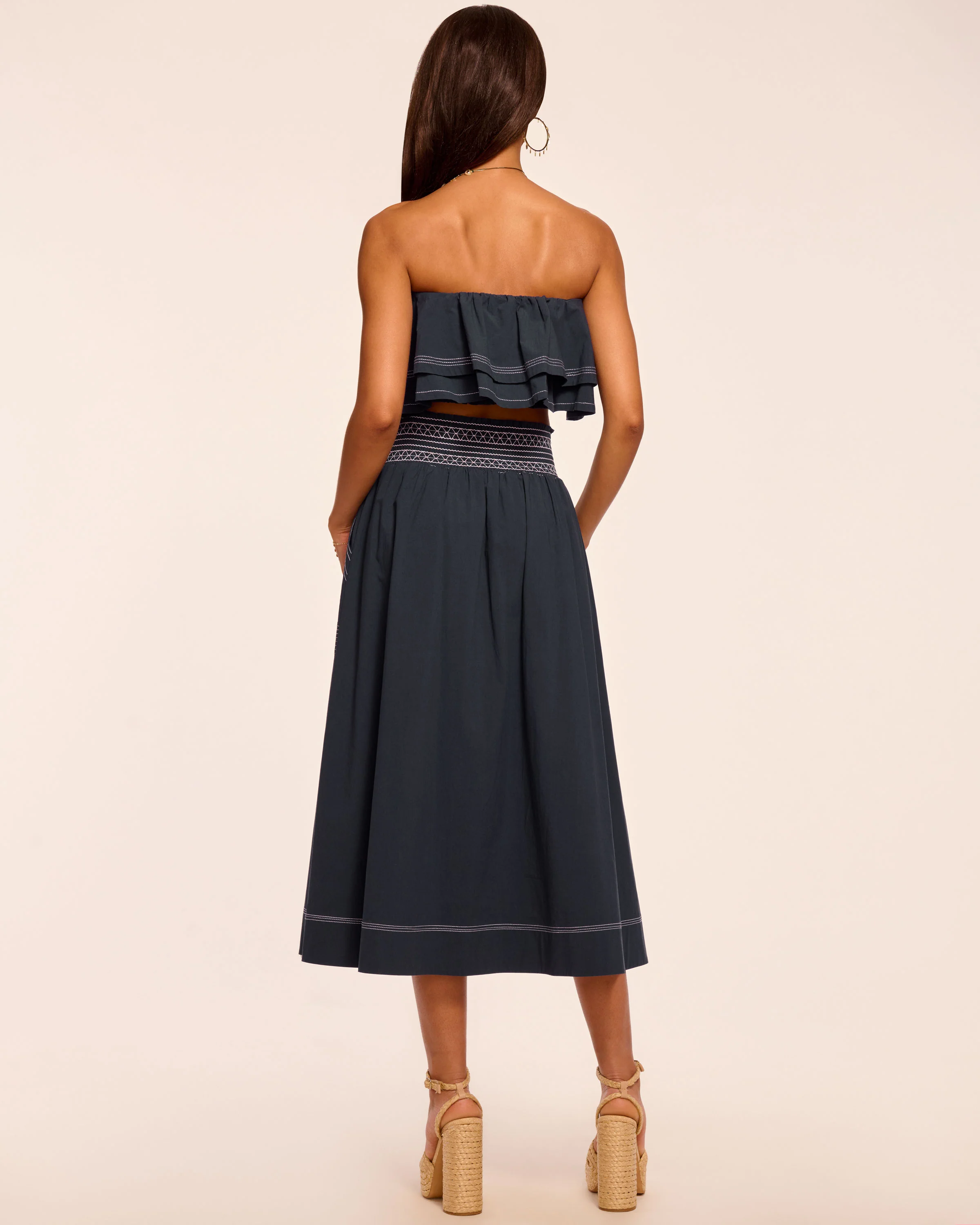 Galia Cotton Poplin Smocked Maxi Skirt - Image 4