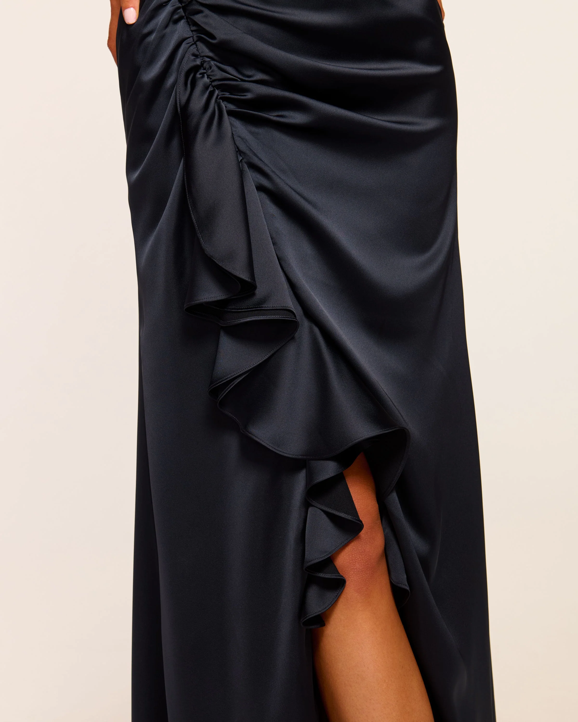 Galilee Strapless Ruffle Gown | NAVY - Image 3