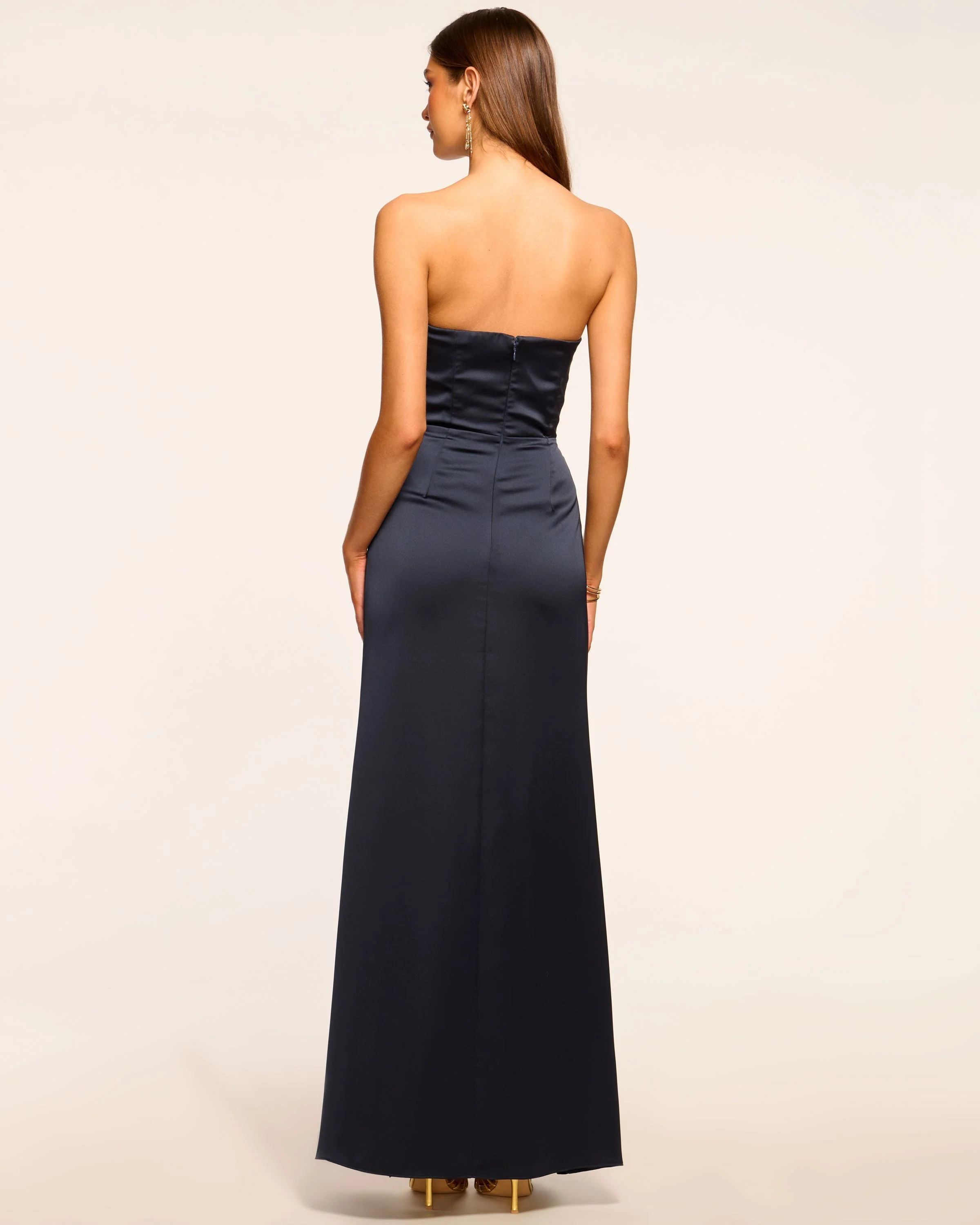 Galilee Strapless Ruffle Gown | NAVY - Image 4