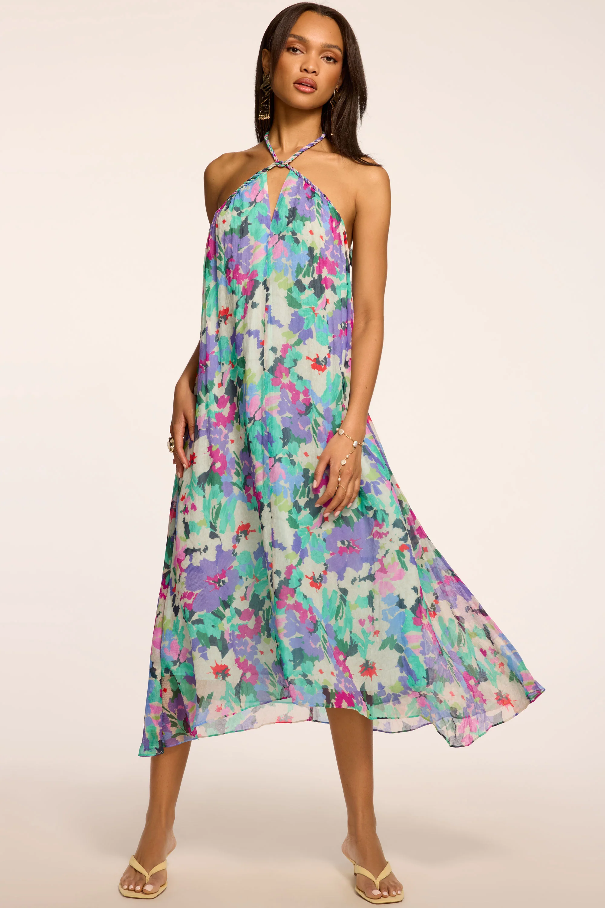 Harley Printed Halterneck Midi Dress