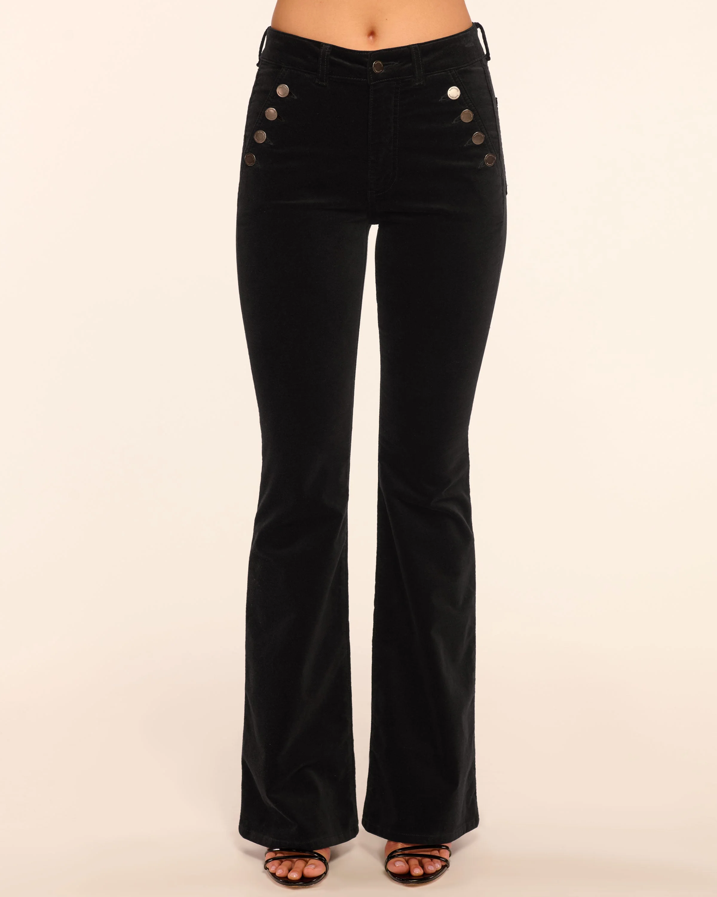 Helena High-Rise Velvet Flare Jean