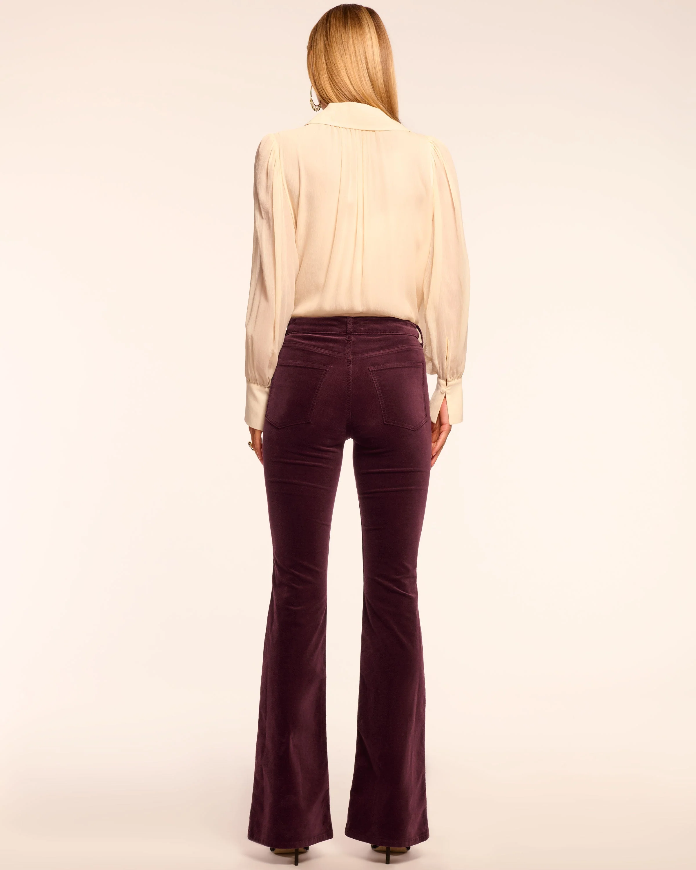 Helena High-Rise Velvet Flare Jean - Image 8