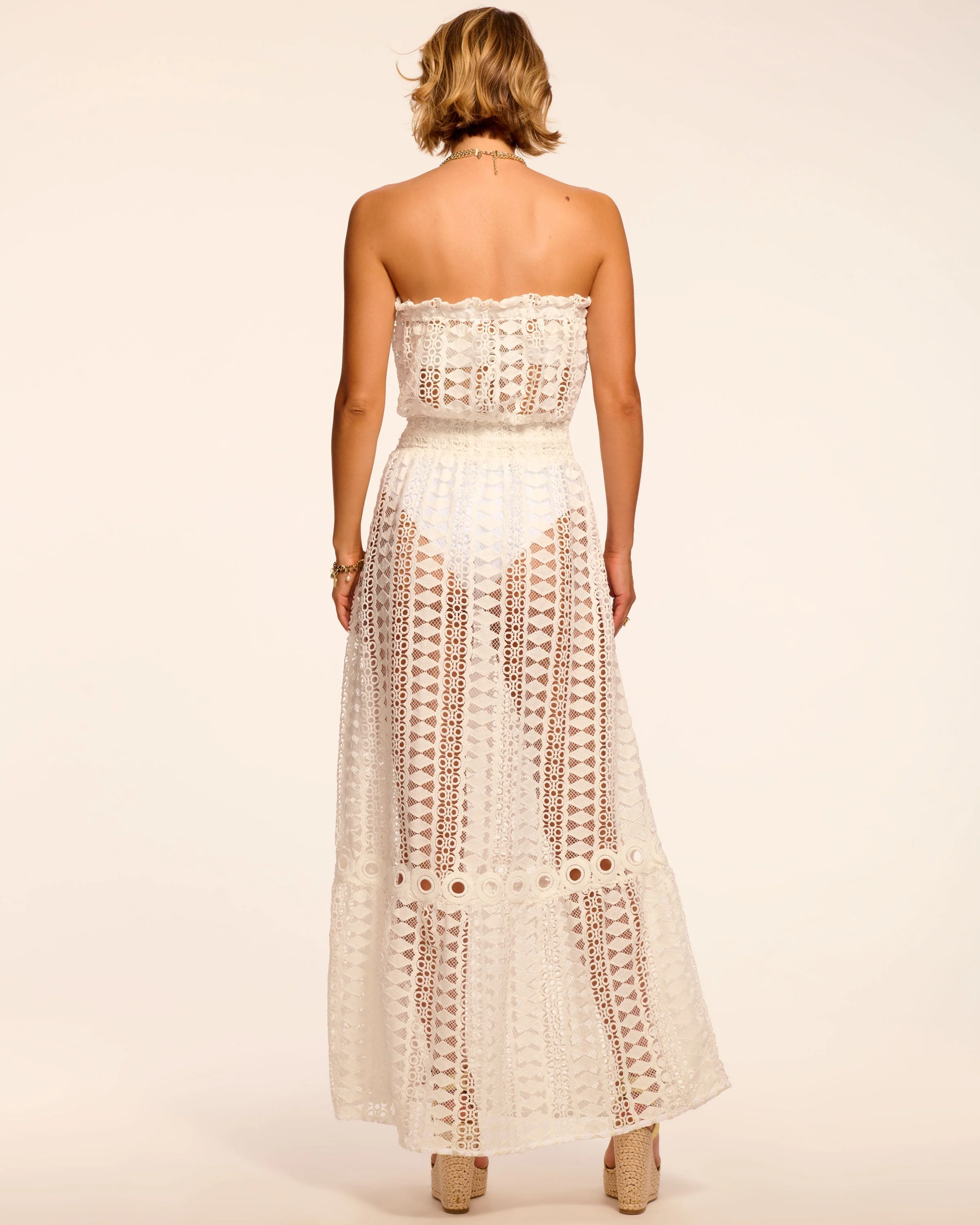 Henrietta Cotton Embroidered Strapless Coverup Dress | WHITE - Image 5