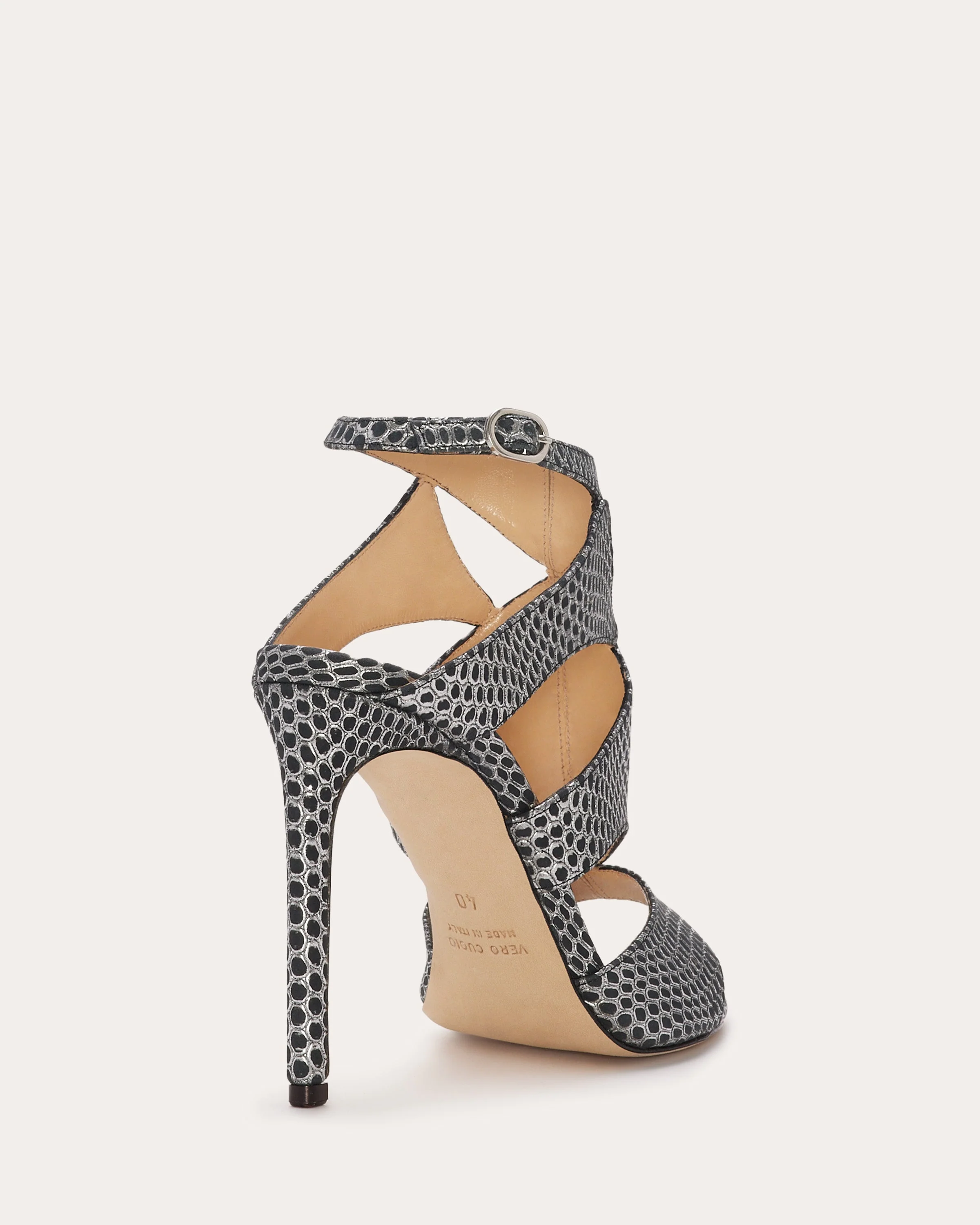Huzar Cutout Sandals | GUNMETAL SNAKE - Image 5