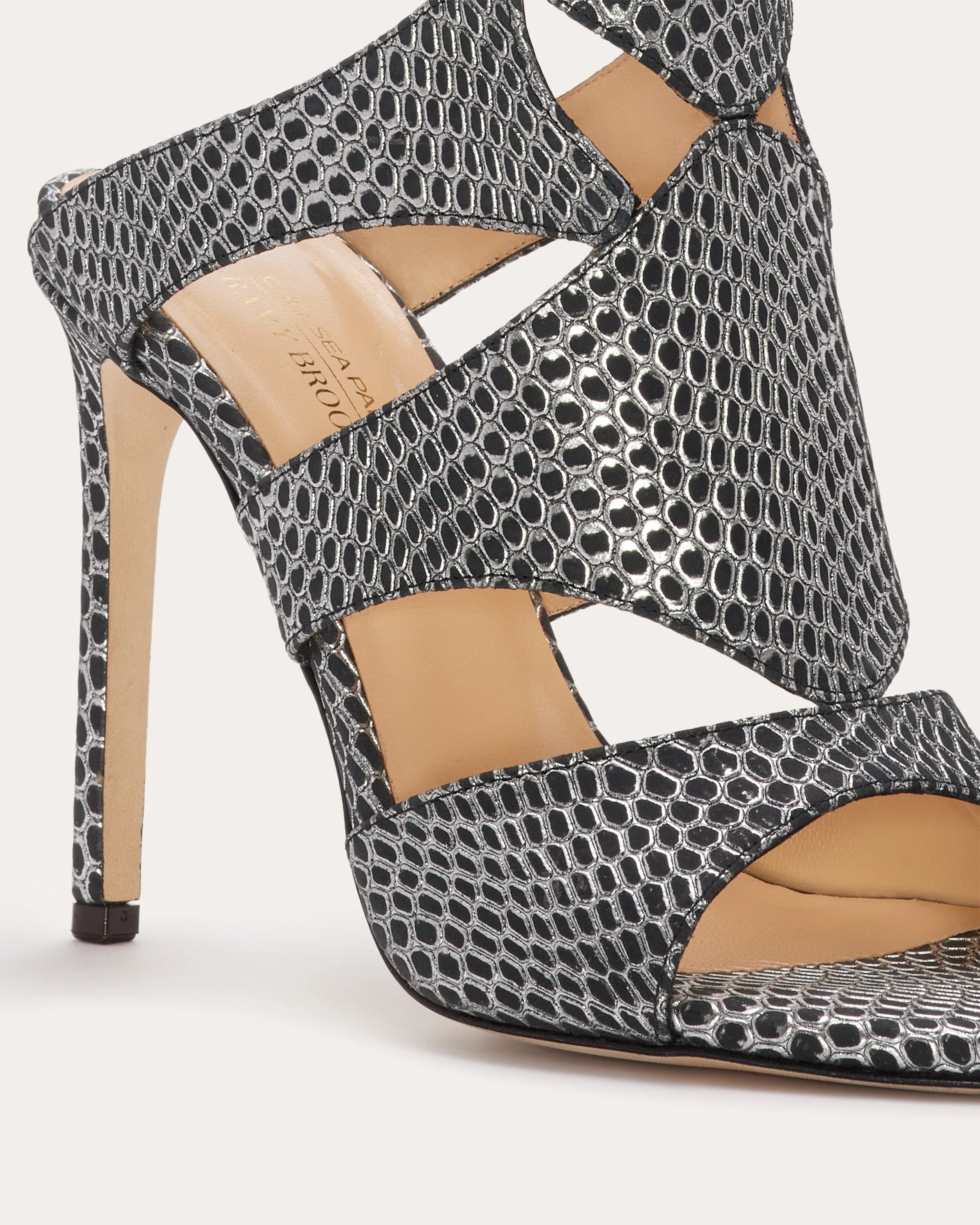 Huzar Cutout Sandals | GUNMETAL SNAKE - Image 6