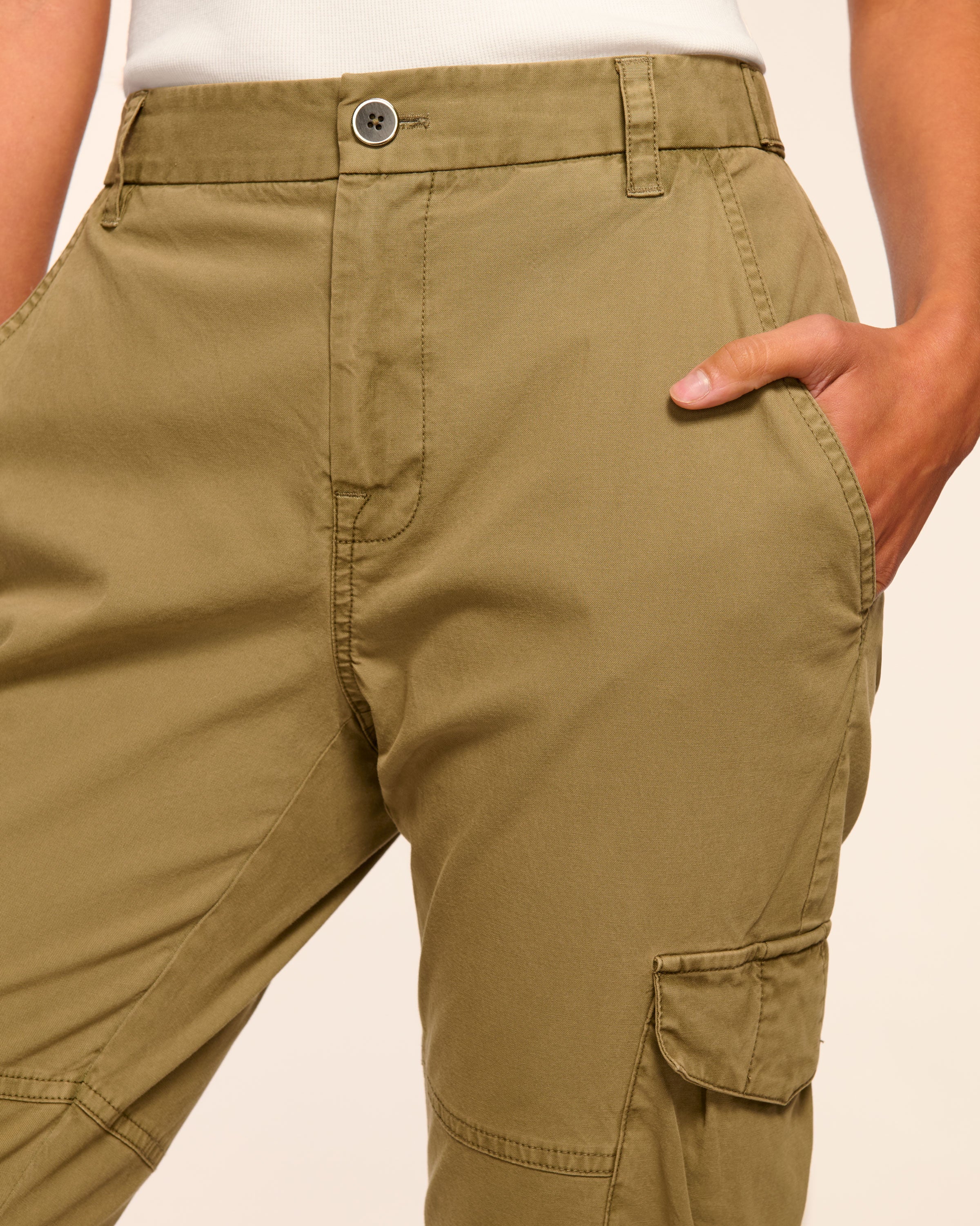 Isabelle Canvas Ankle Length Pant | SAFARI GREEN - Image 4