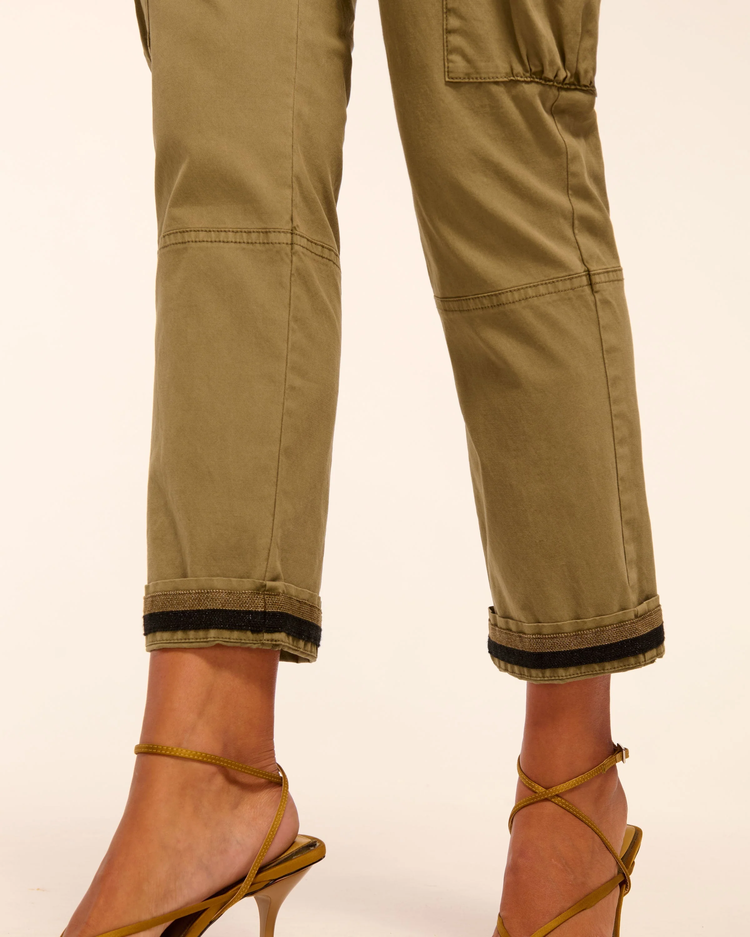 Isabelle Canvas Ankle Length Pant | SAFARI GREEN - Image 5