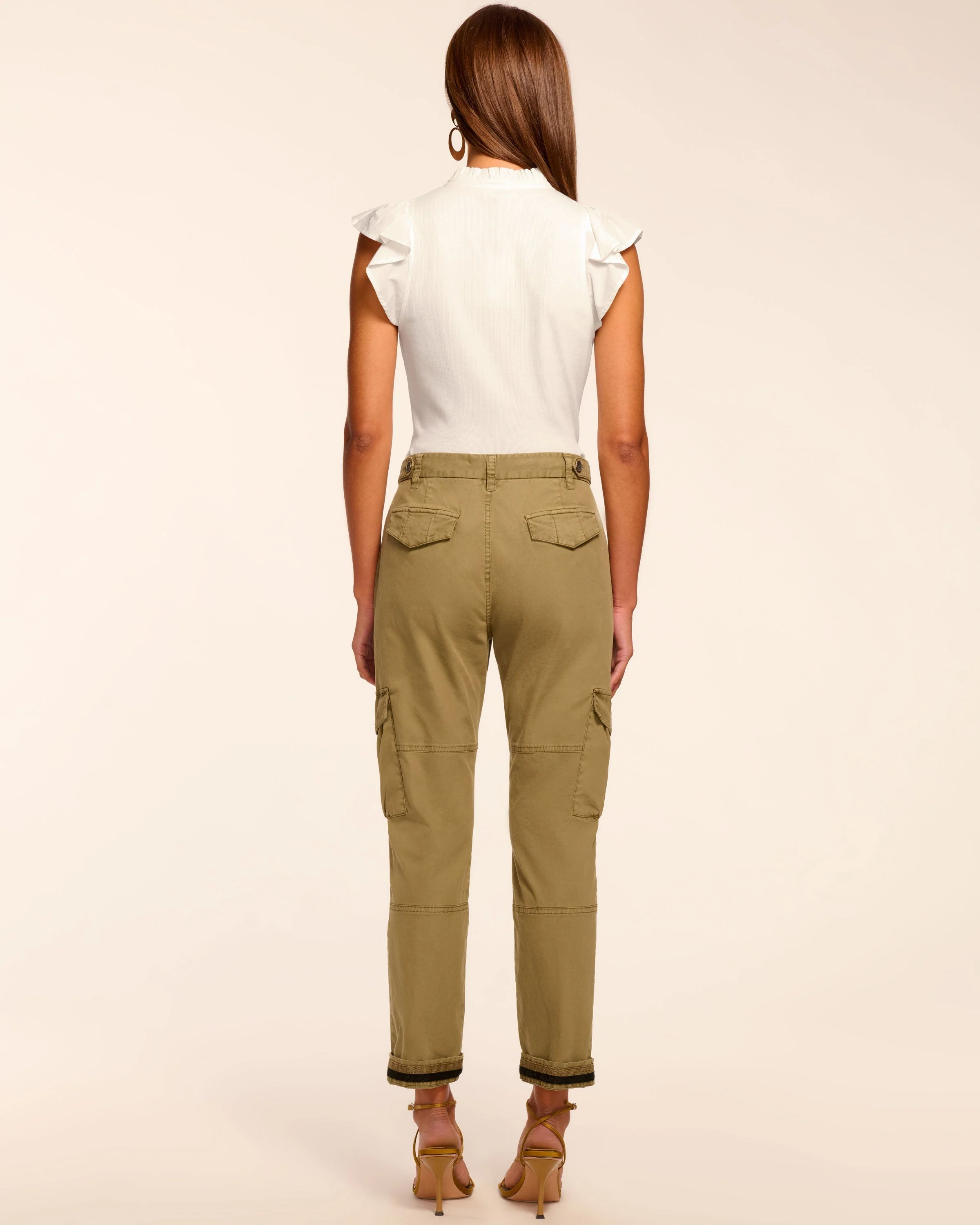 Isabelle Canvas Ankle Length Pant | SAFARI GREEN - Image 6