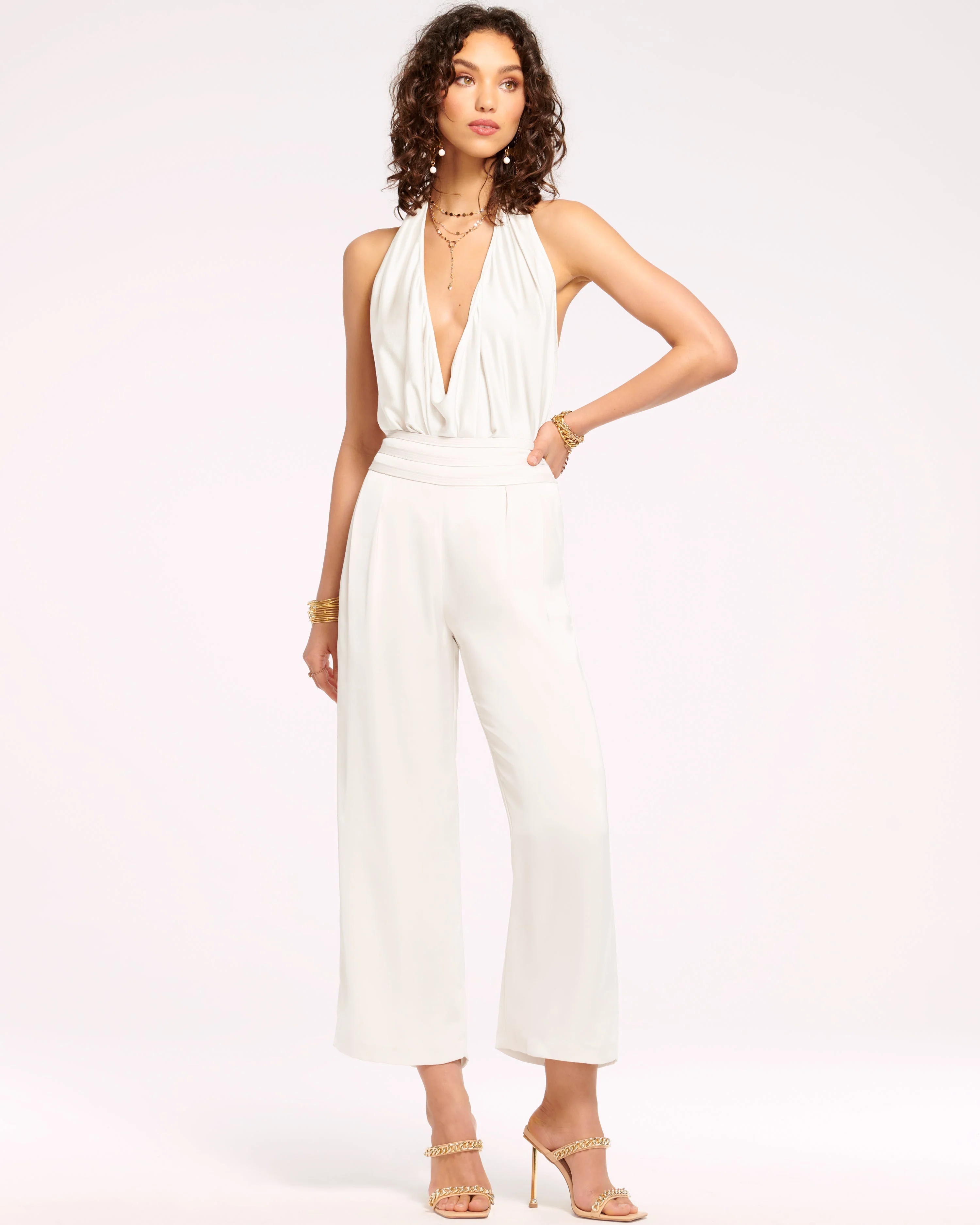 Joss Cropped Wide Leg Pant | IVORY - Image 9