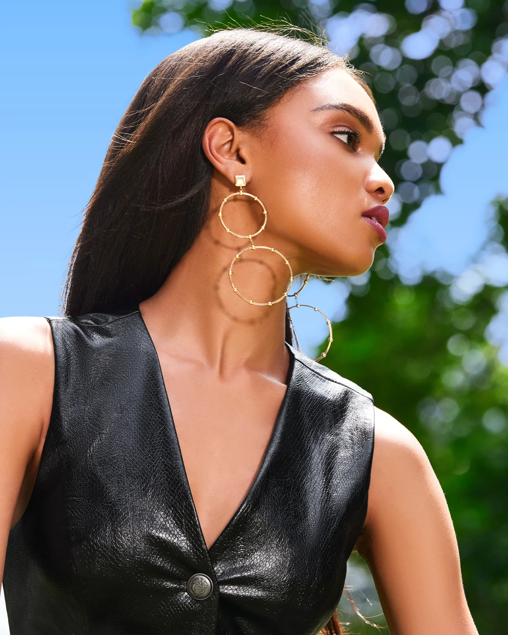 Kairi Stacked Hoop Earrings - Image 4