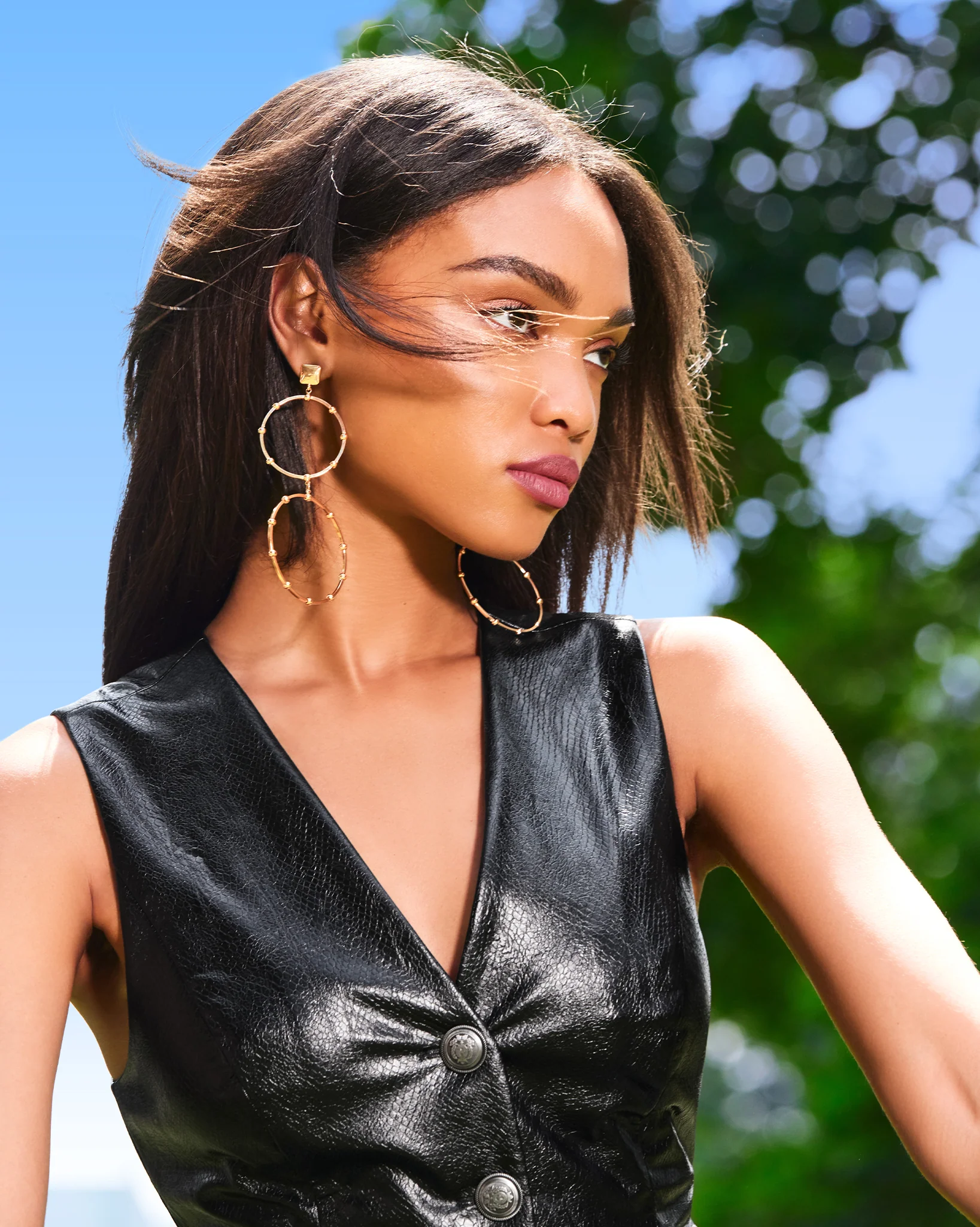 Kairi Stacked Hoop Earrings - Image 6