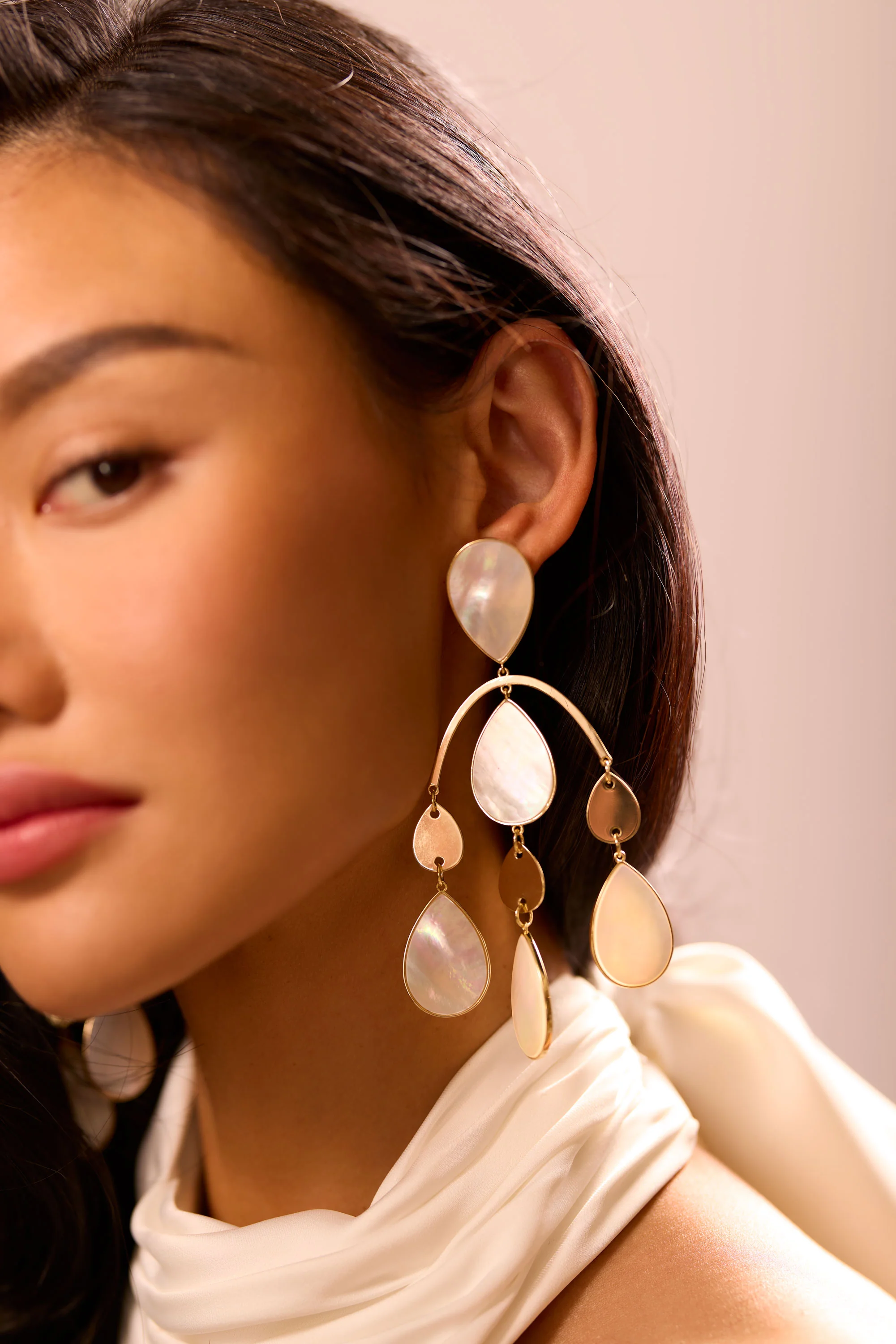Karina Pearl Chandelier Earrings - Image 2