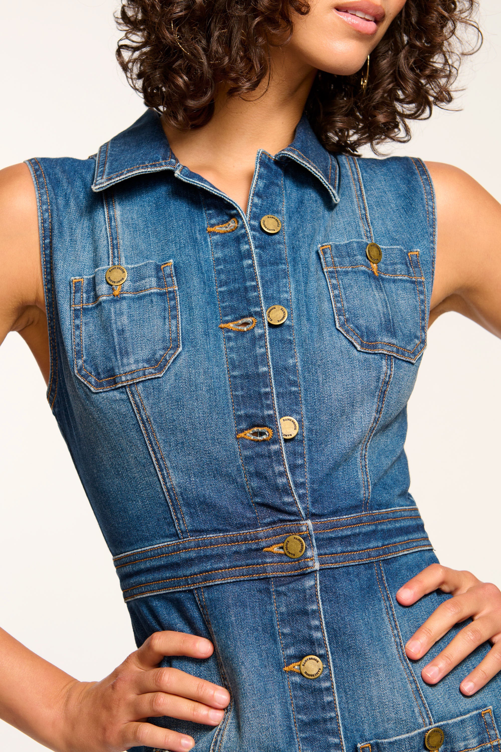 Katalina Denim Mini Dress - Image 3