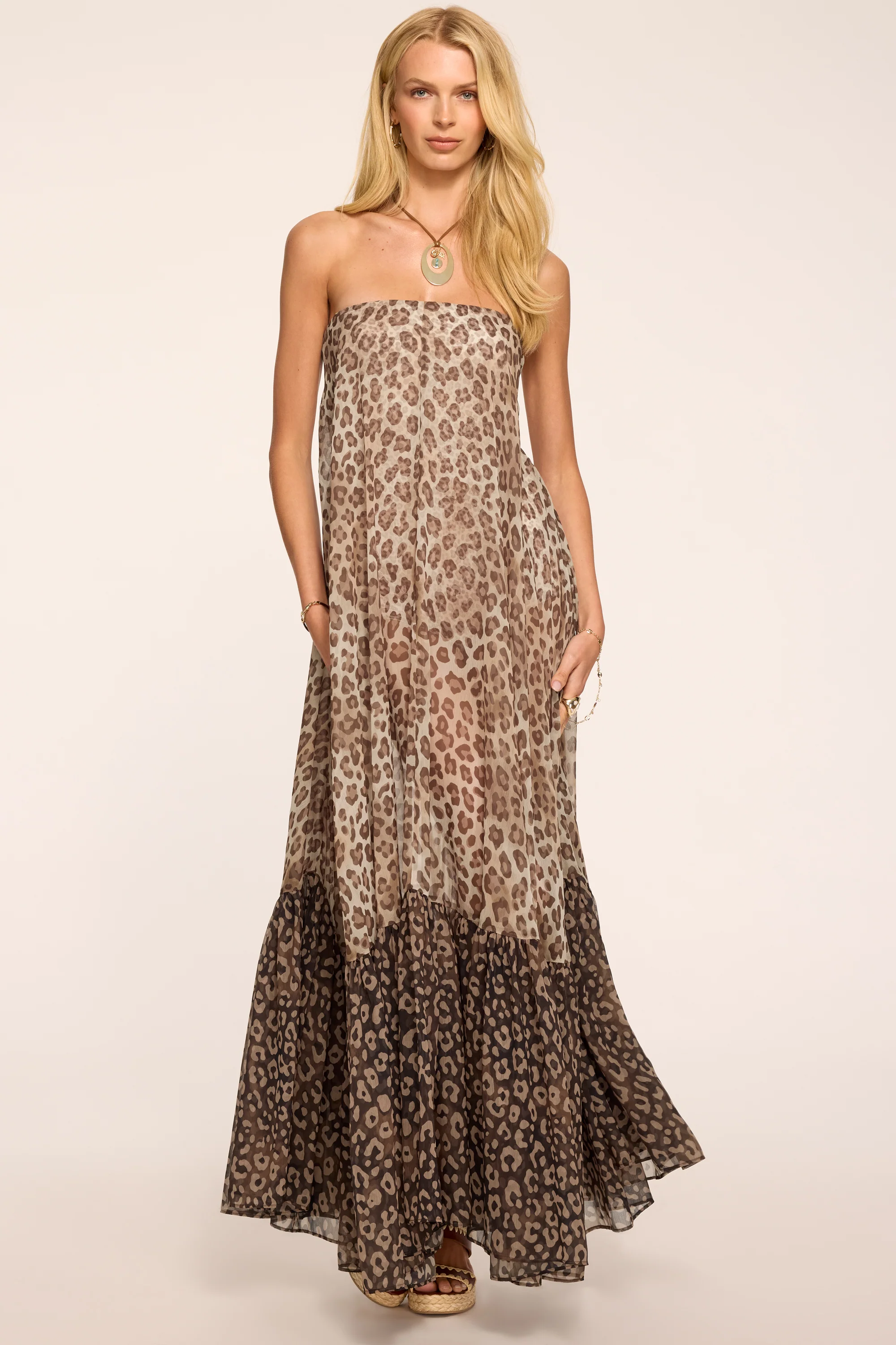 Katrina Printed Strapless Dress