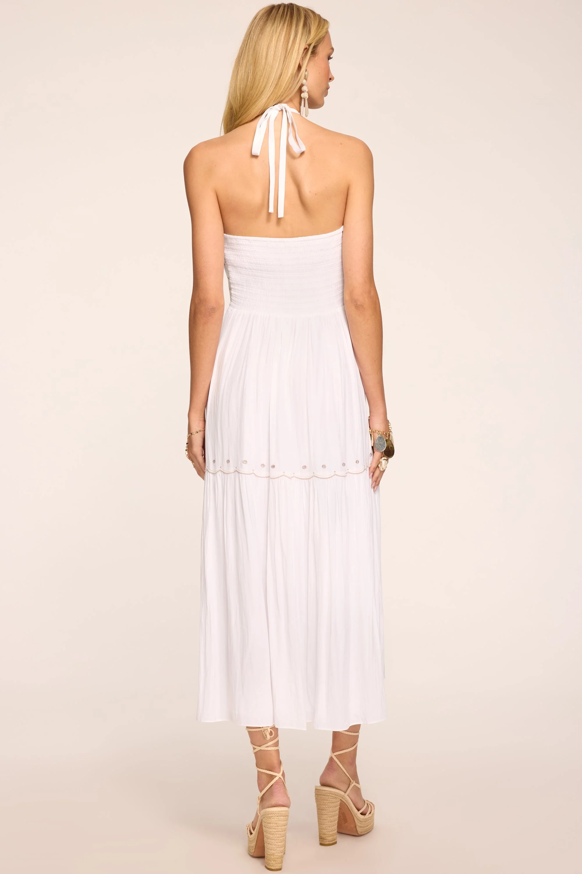 Kenna Embroidered Midi Dress | IVORY - Image 4