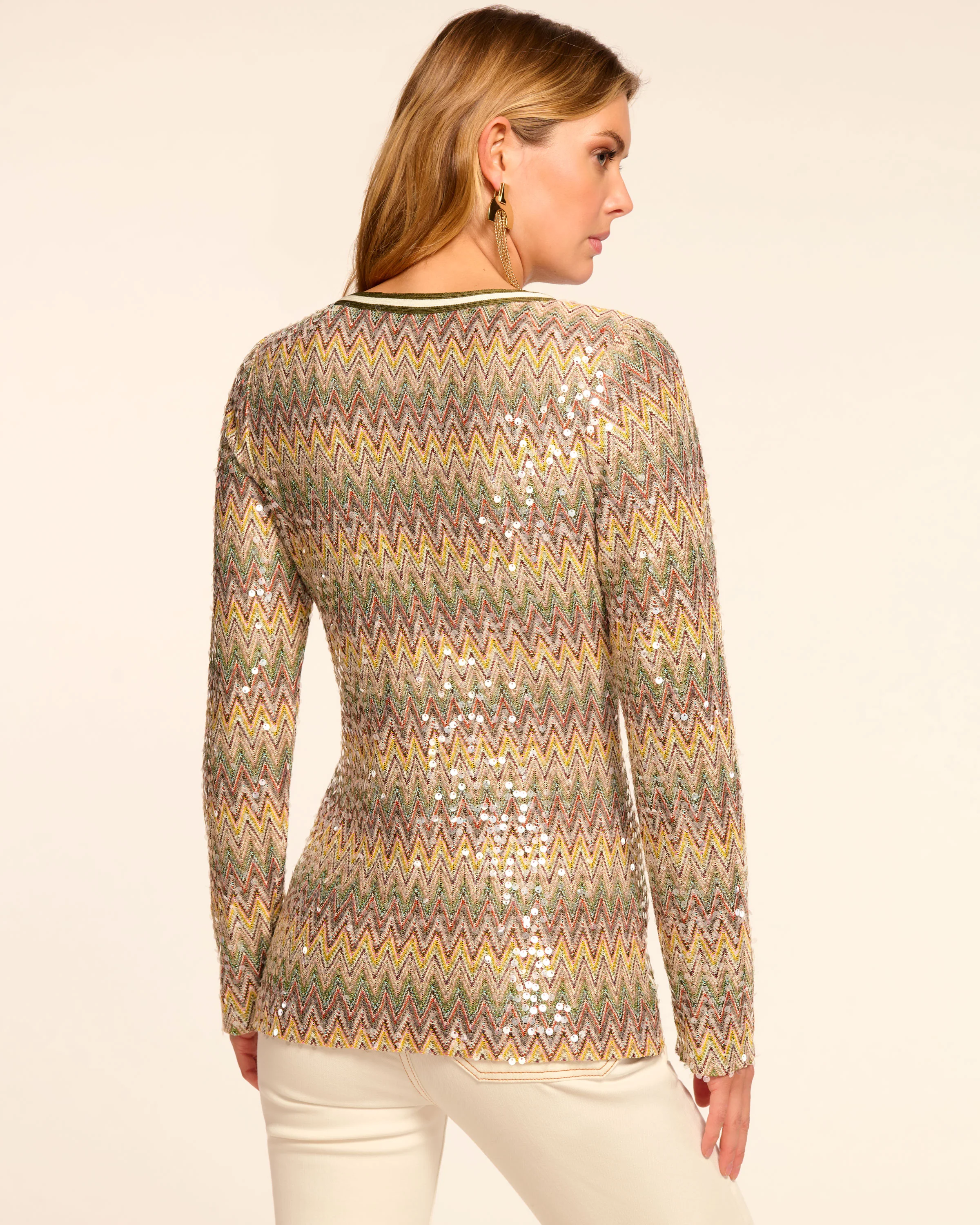 Kiki Chevron Sequin Cardigan - Image 4