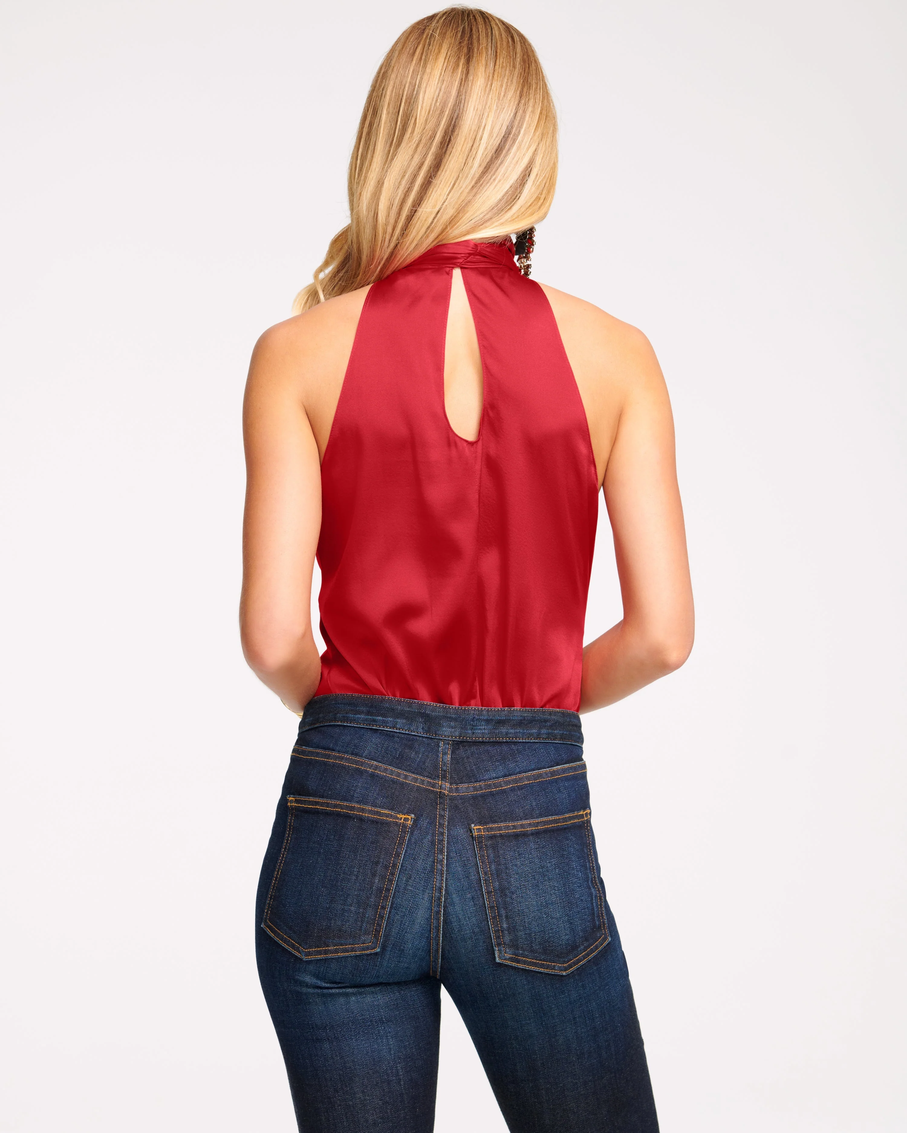 Lori Silk High Neck Tank Top - Image 45