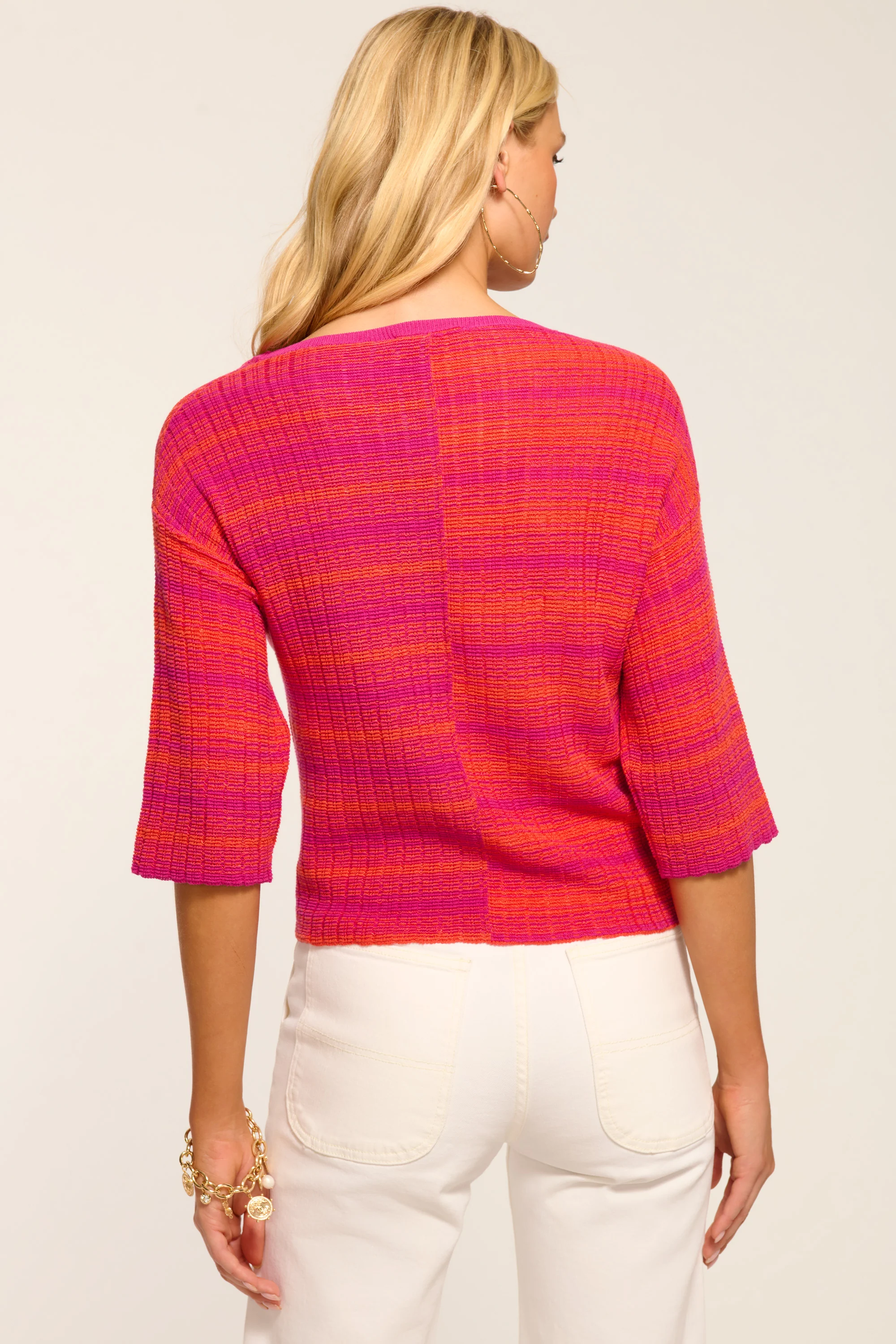 Luca Textured Knit Short Sleeve Top - Image 3