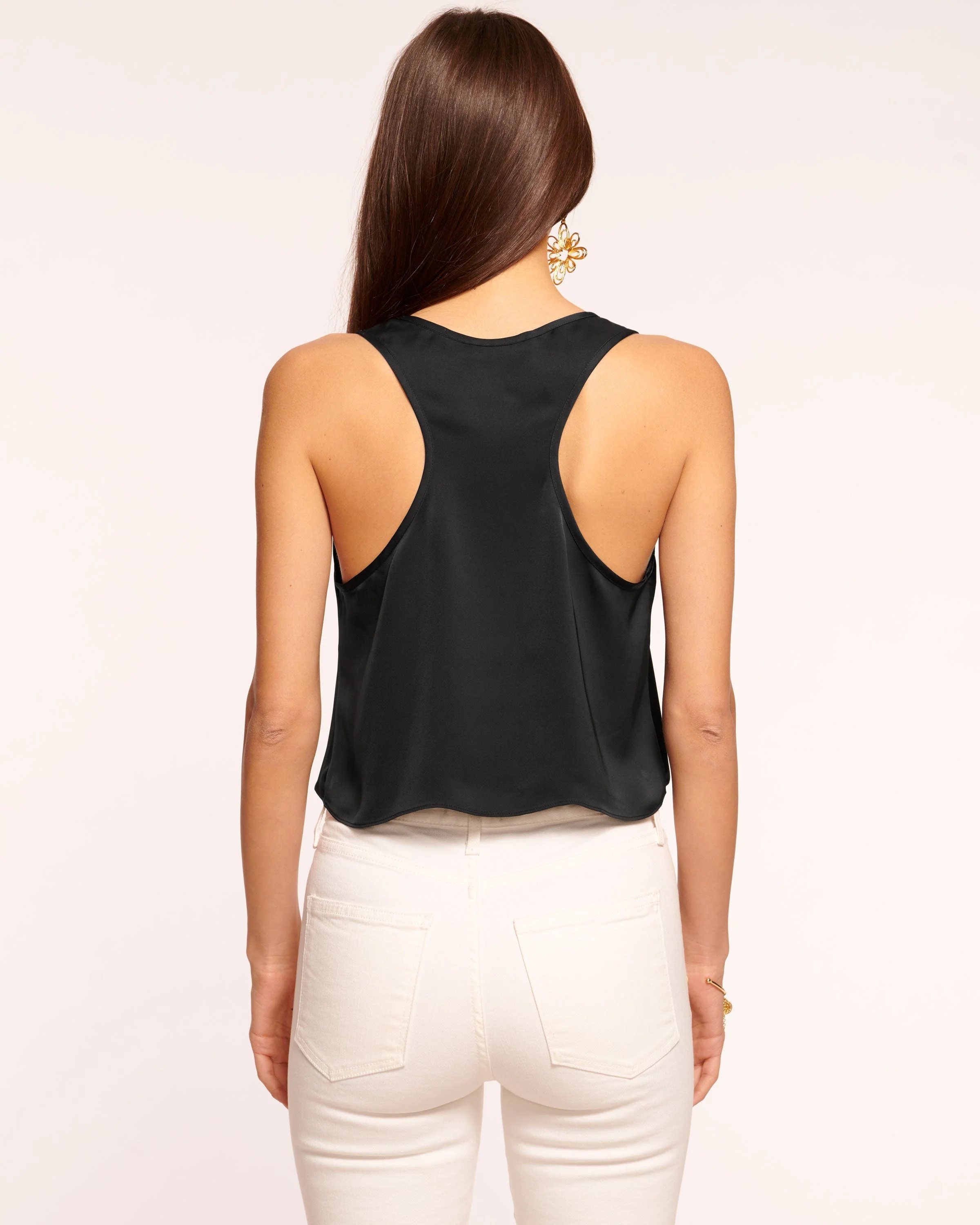 Margaret Racer Back Tank Top | BLACK - Image 3