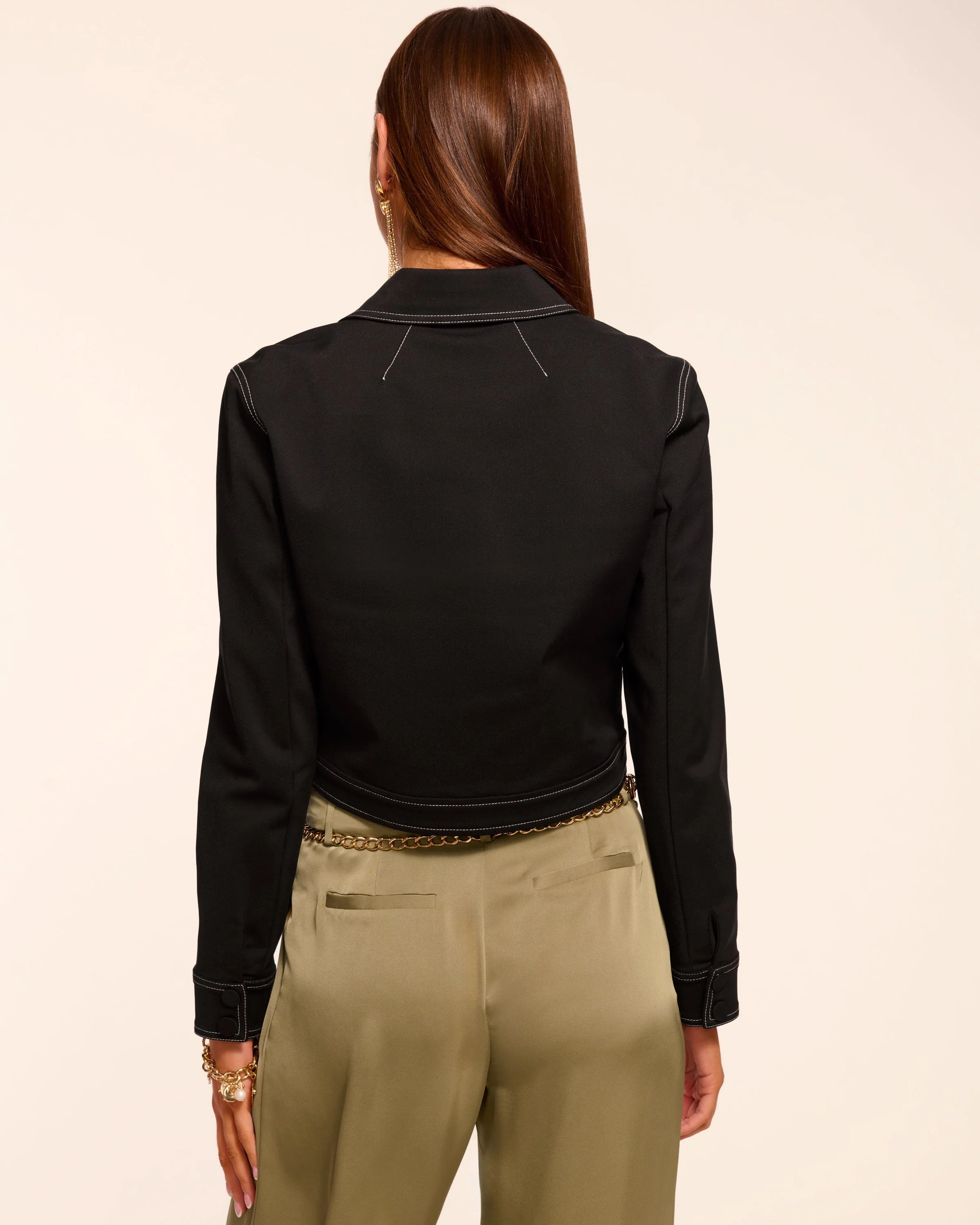 Marrie Stitched Stretch Cotton Jacket - Image 4