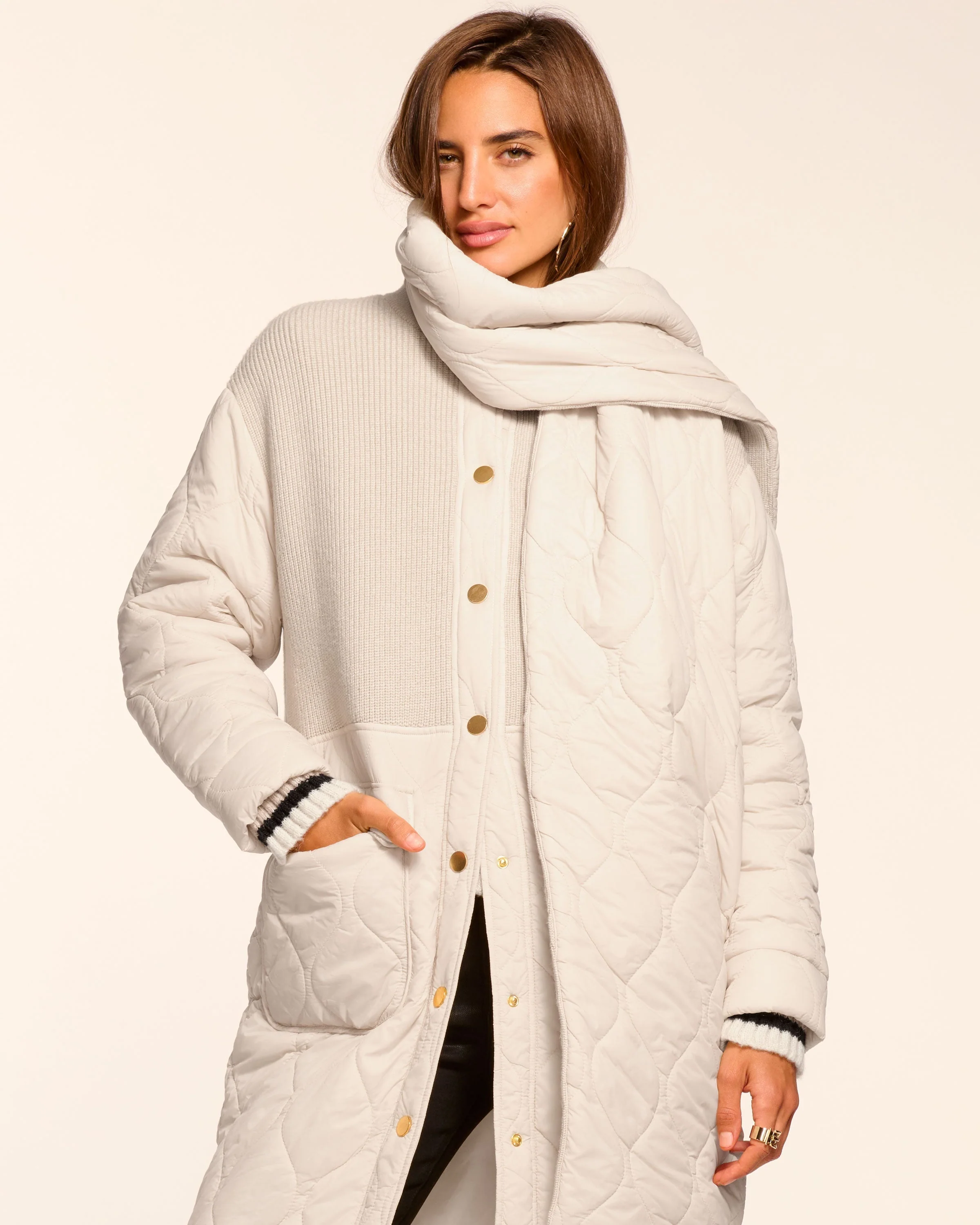 Melanie Combo Puffer Coat | BONE - Image 3