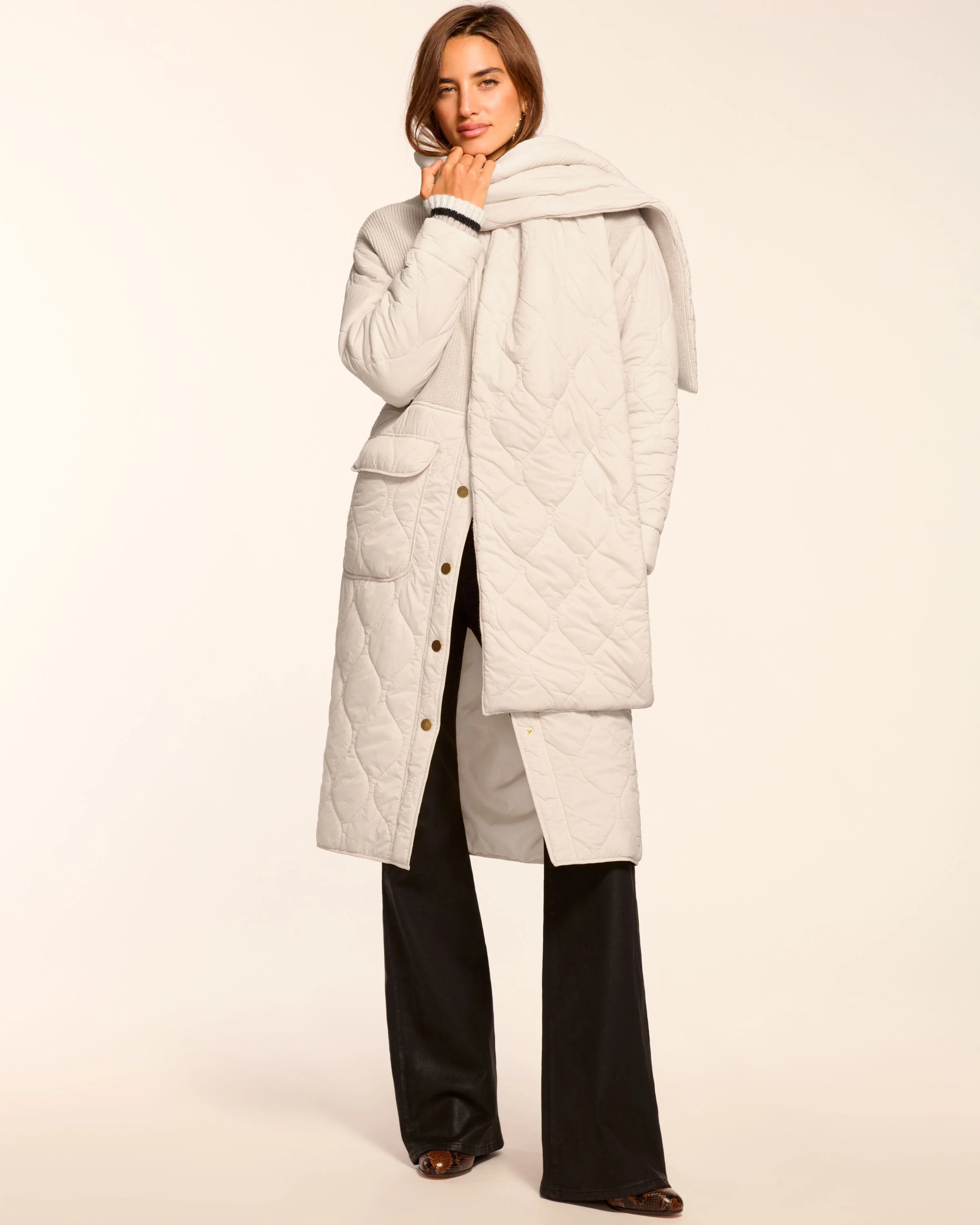 Melanie Combo Puffer Coat | BONE - Image 4
