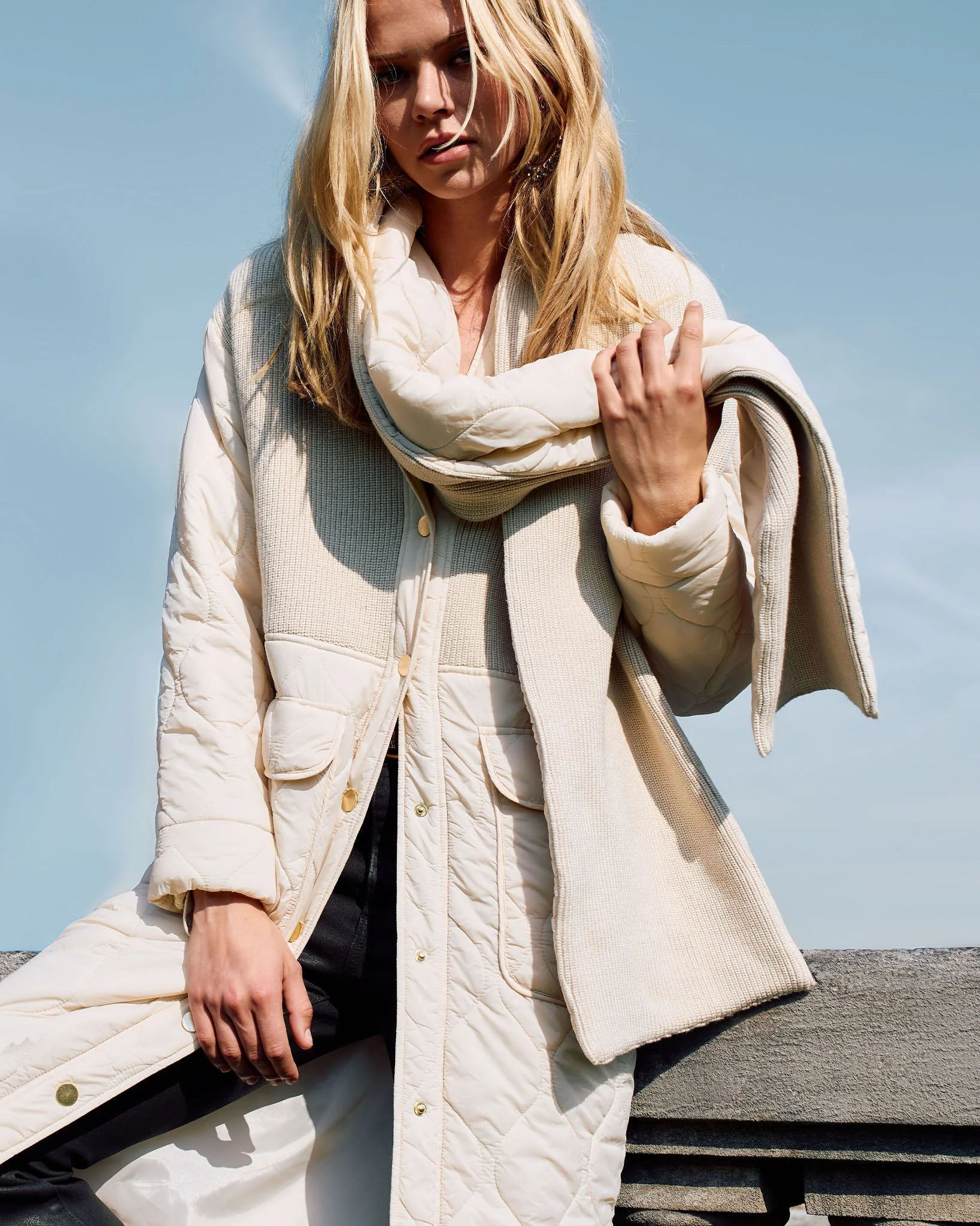 Melanie Combo Puffer Coat | BONE - Image 7