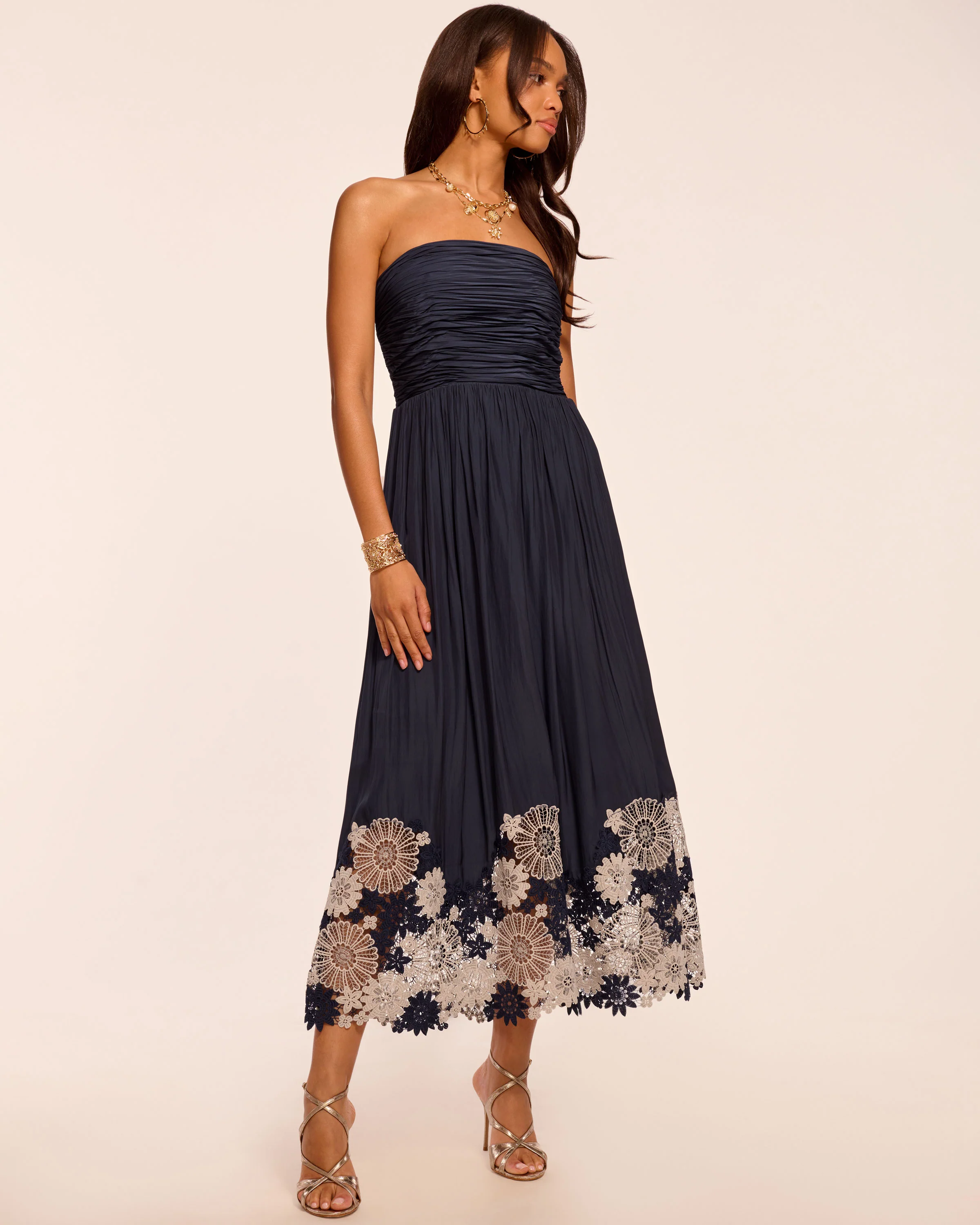 Milani Embellished Strapless Midi Dress